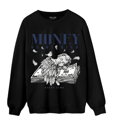 Midnight Navy 5s Sweatshirt Match Money On My Mind Angel - NastyJamz
