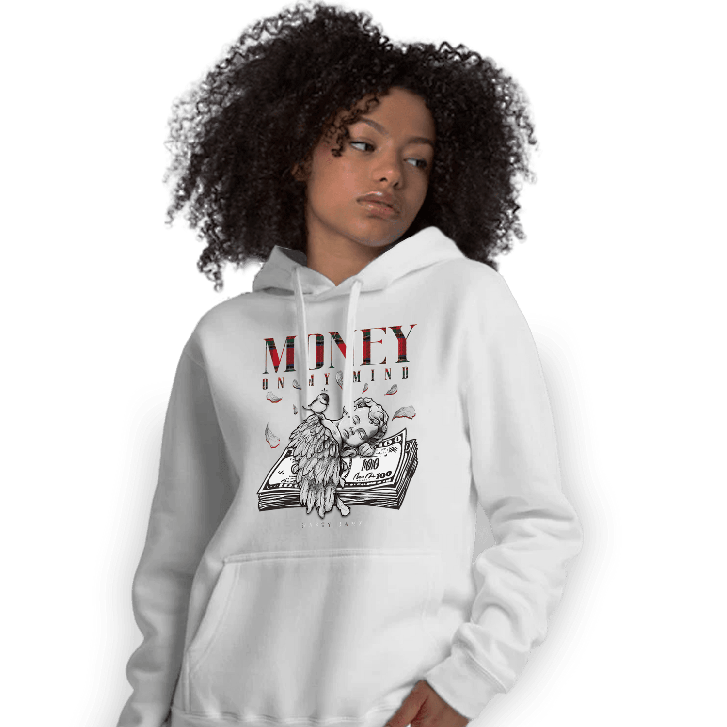 Plaid 5s Hoodie Match Money On My Mind Angel - NastyJamz
