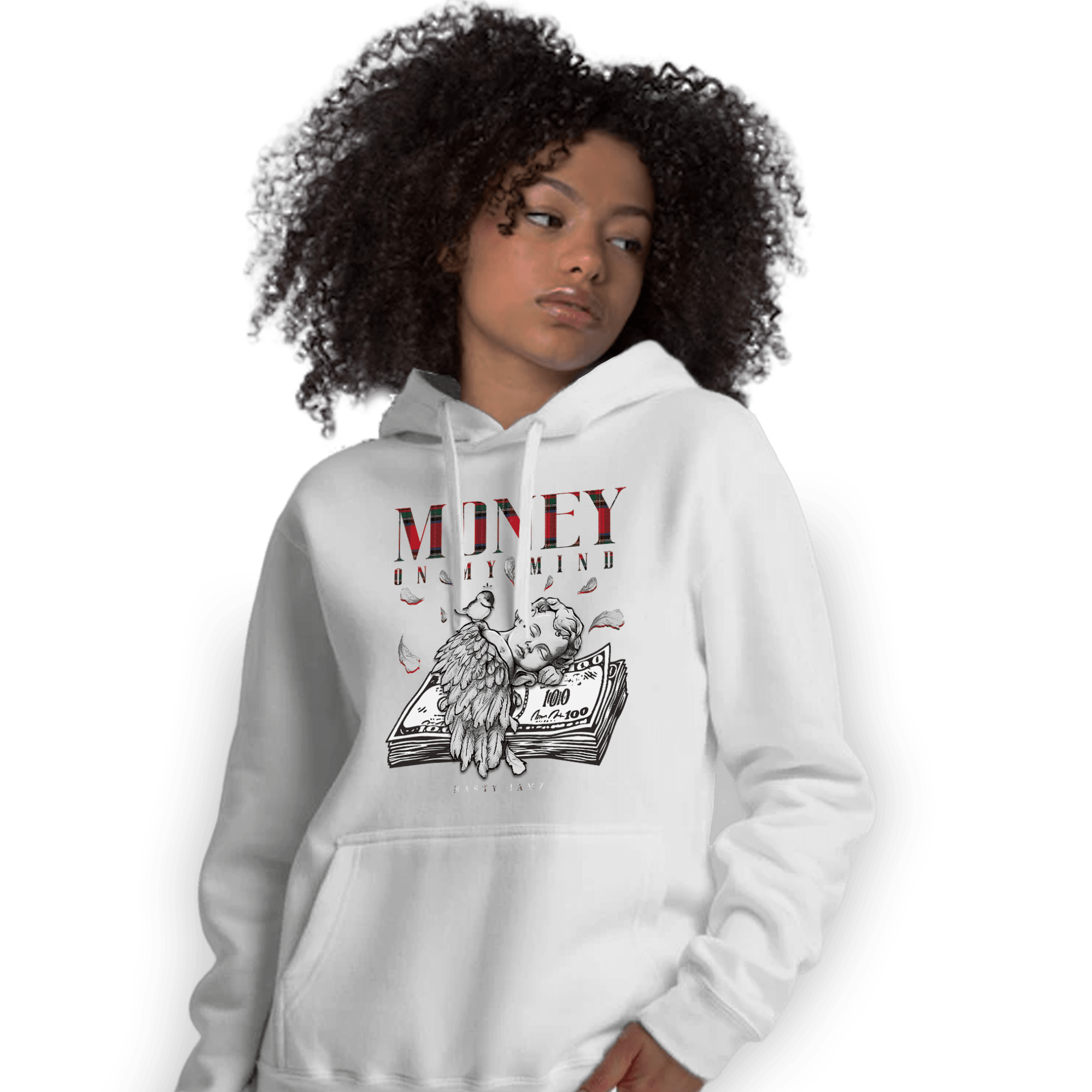 Plaid 5s Hoodie Match Money On My Mind Angel - NastyJamz