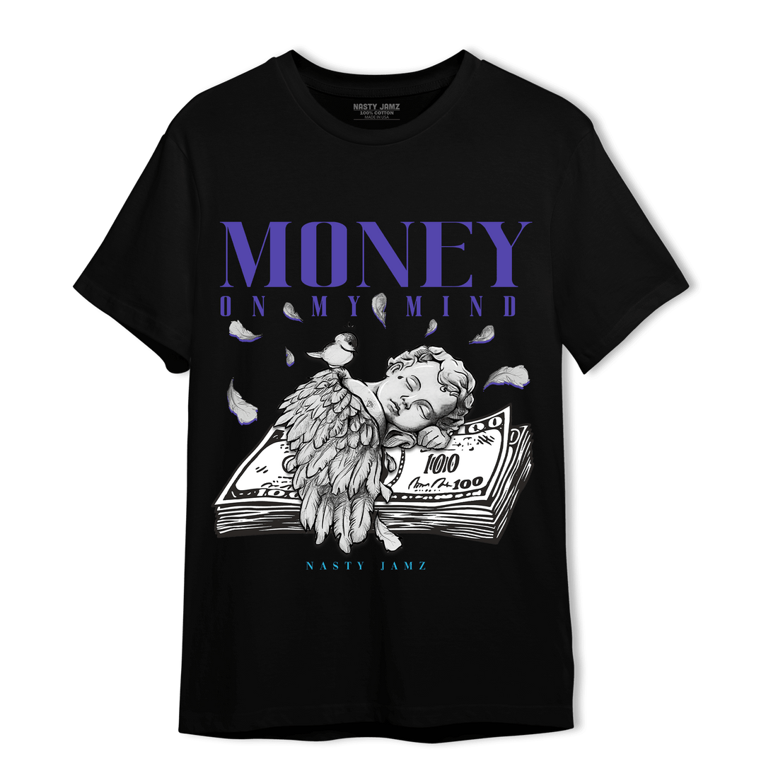Aqua 6s T Shirt Match Money On My Mind Angel - NastyJamz