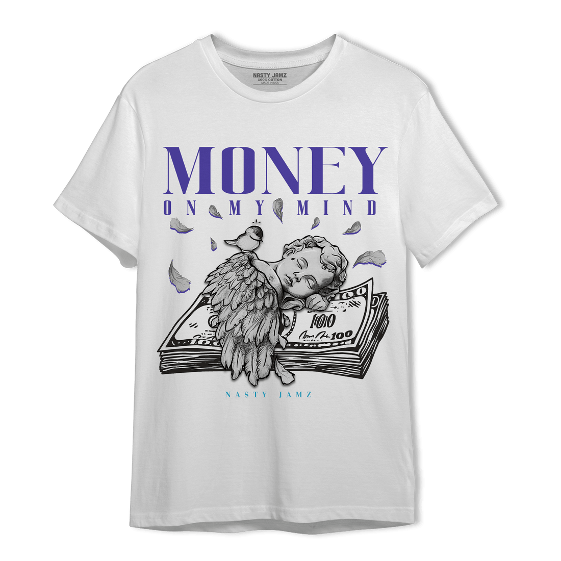 Aqua 6s T Shirt Match Money On My Mind Angel - NastyJamz