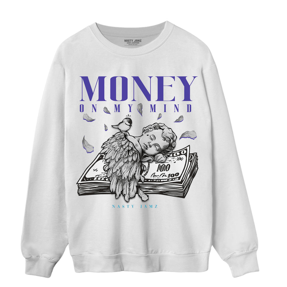 Aqua 6s Sweatshirt Match Money On My Mind Angel - NastyJamz