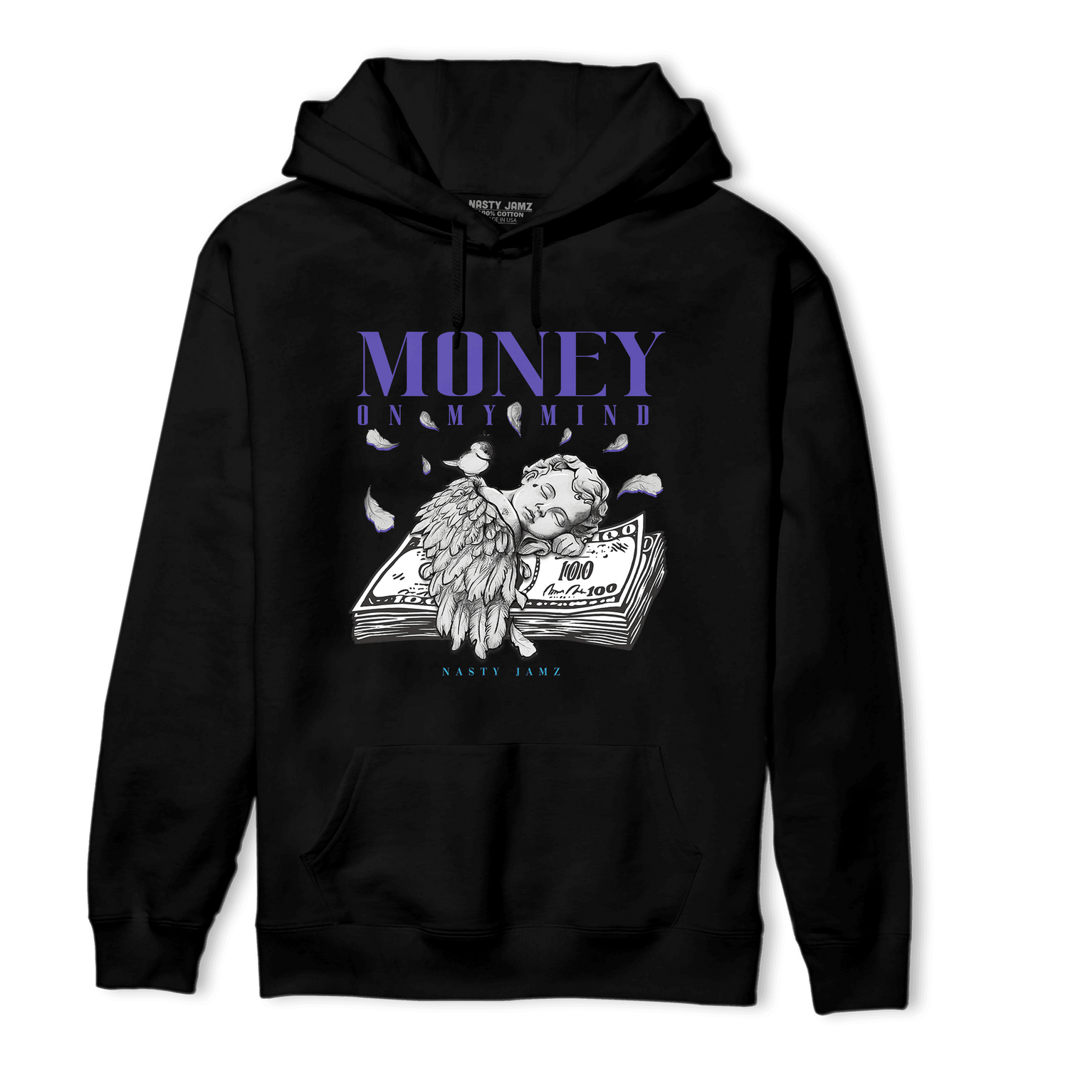 Aqua 6s Hoodie Match Money On My Mind Angel - NastyJamz