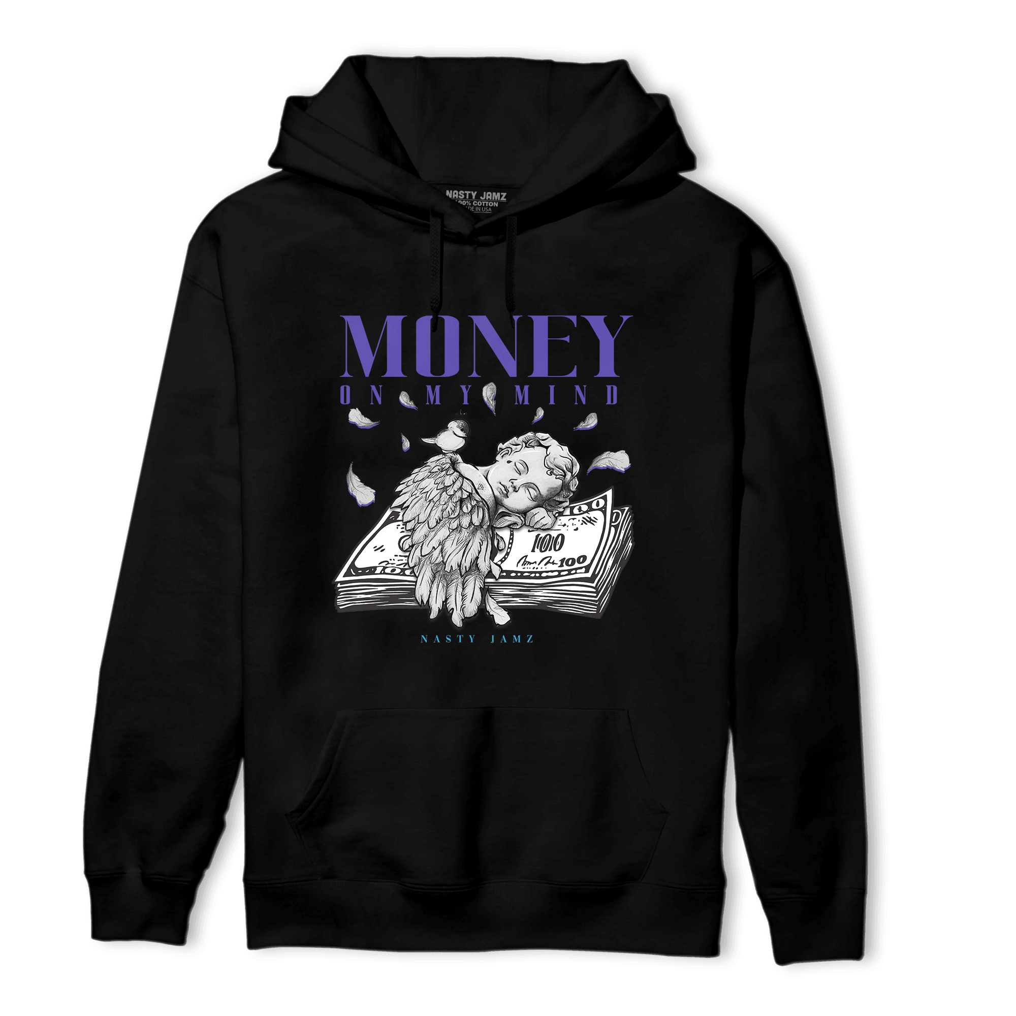 Aqua 6s Hoodie Match Money On My Mind Angel - NastyJamz