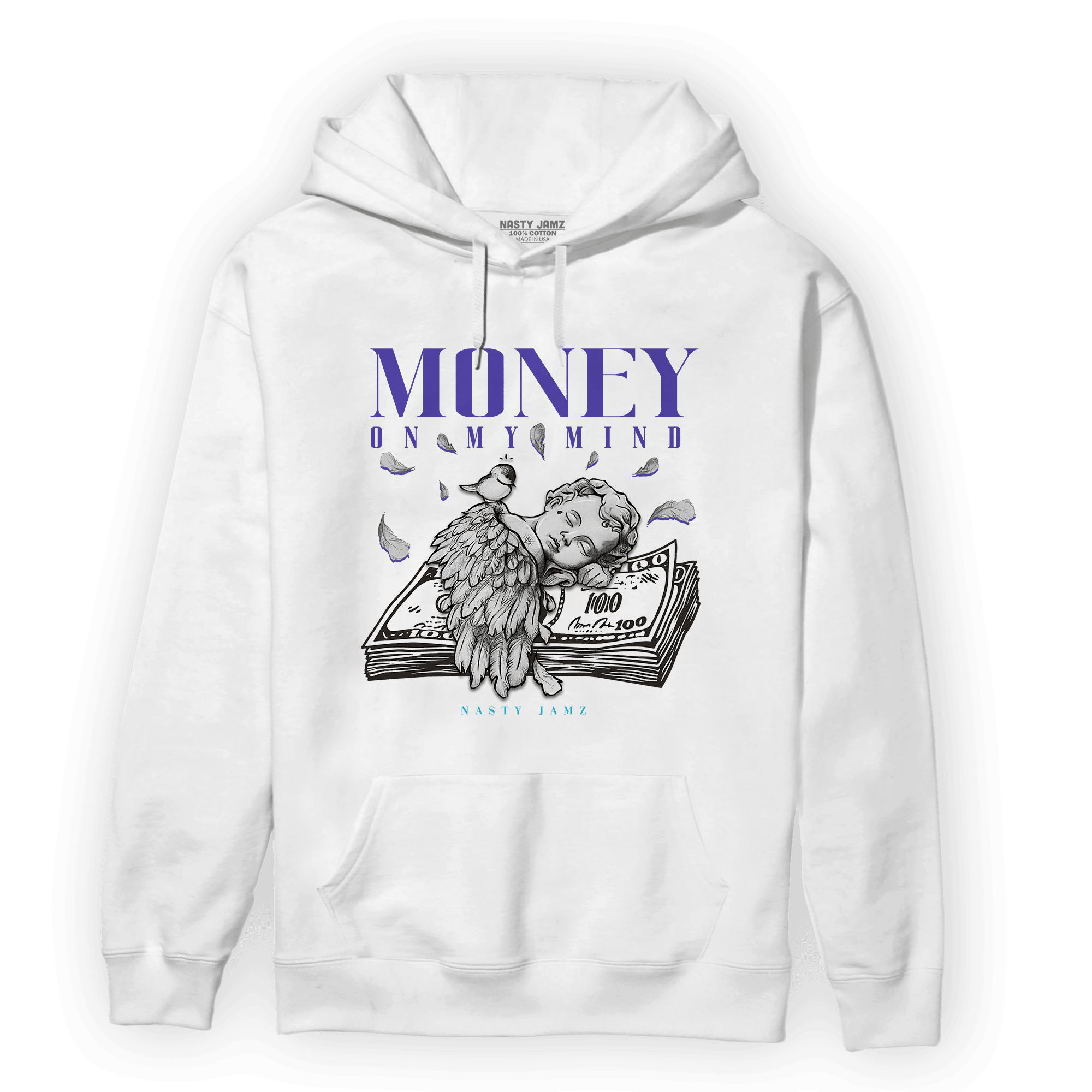 Aqua 6s Hoodie Match Money On My Mind Angel - NastyJamz