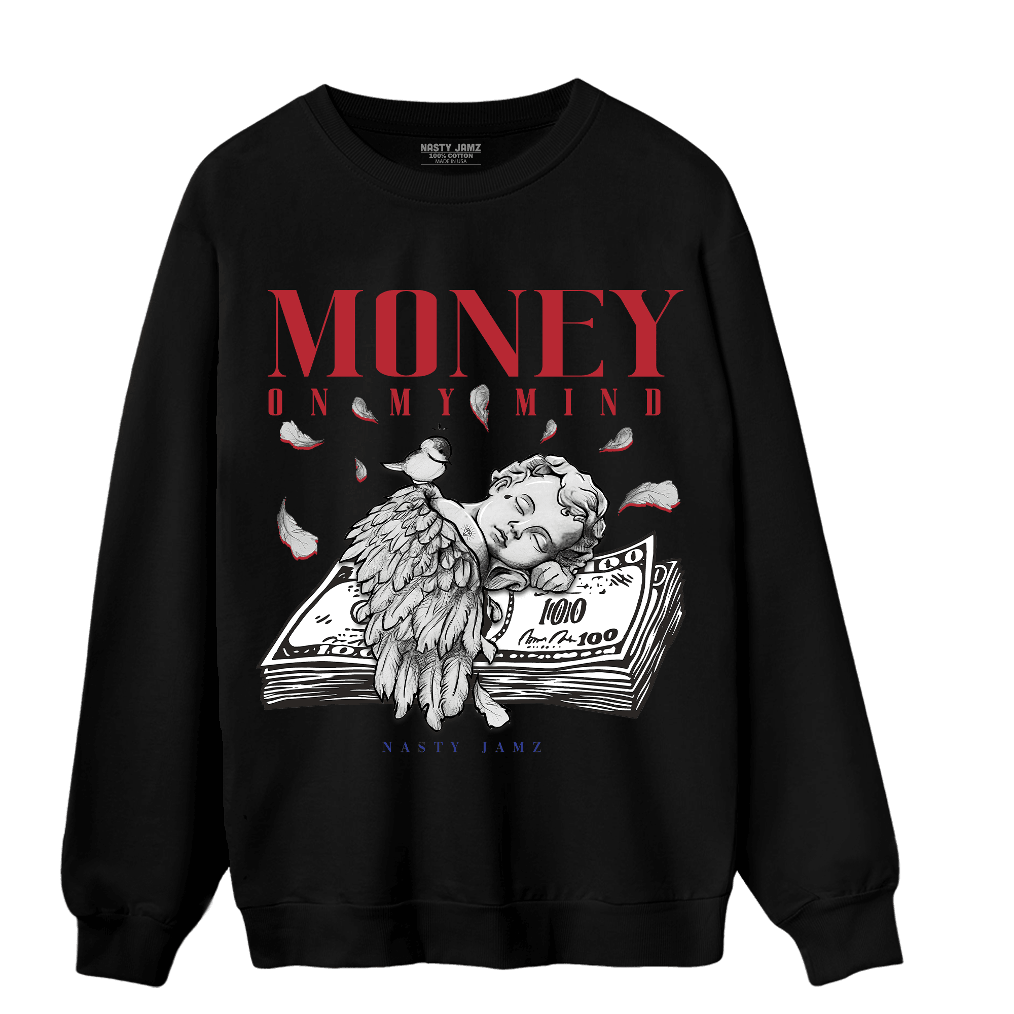 Playoffs 8s Sweatshirt Match Money On My Mind Angel - NastyJamz