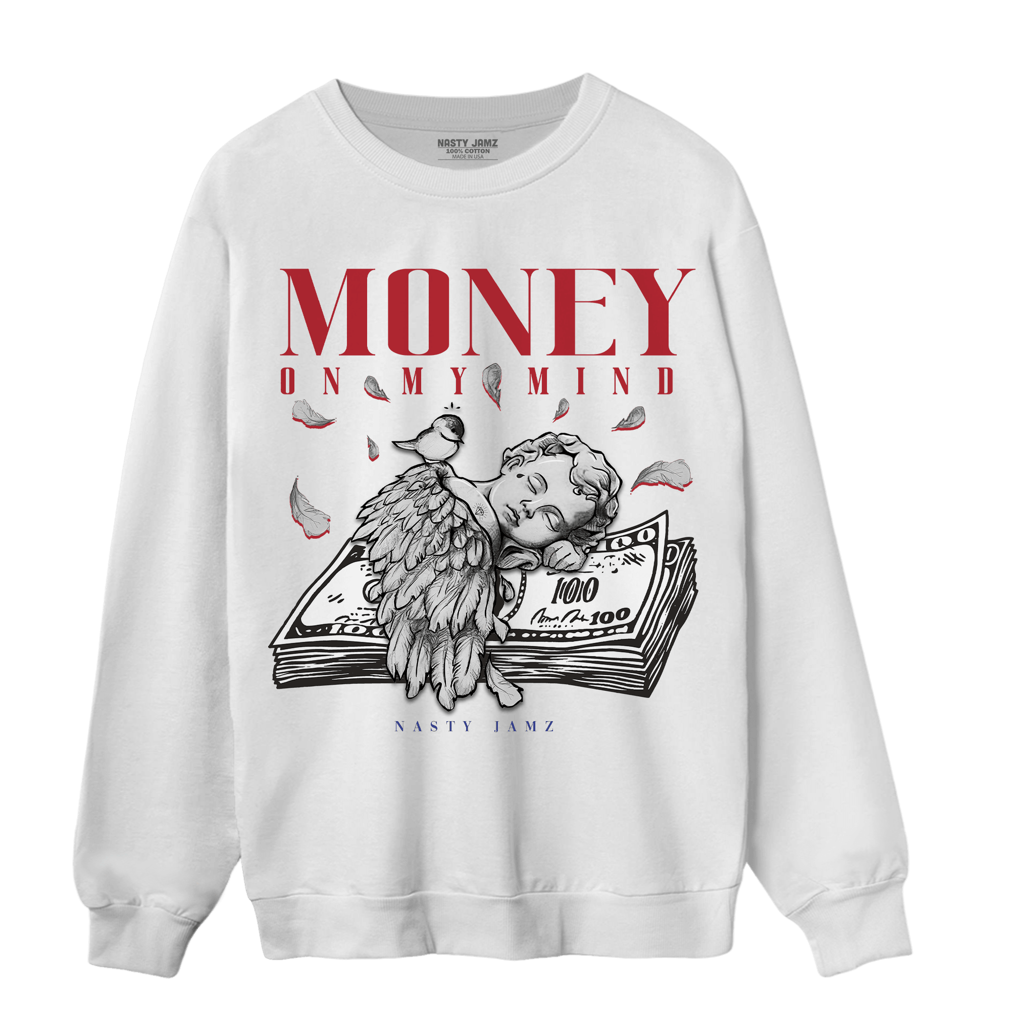 Playoffs 8s Sweatshirt Match Money On My Mind Angel - NastyJamz