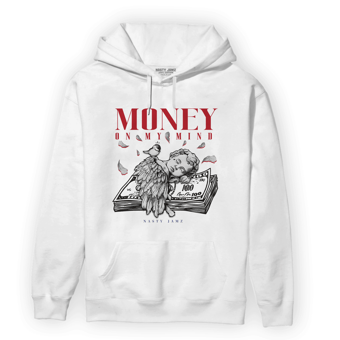 Playoffs 8s Hoodie Match Money On My Mind Angel - NastyJamz
