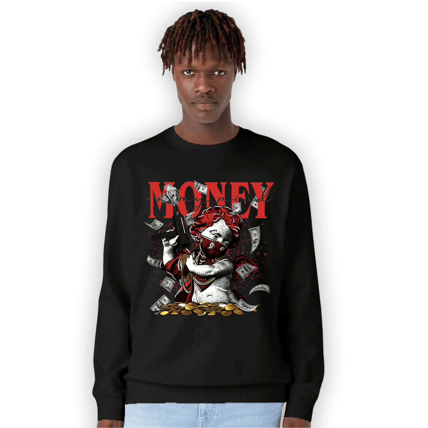Dunk Low Mystic Red Sweatshirt Match Money On My Mine Gang - NastyJamz