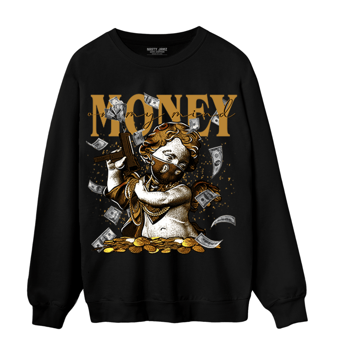 Wheat 13s Sweatshirt Match Money On My Mine Gang - NastyJamz