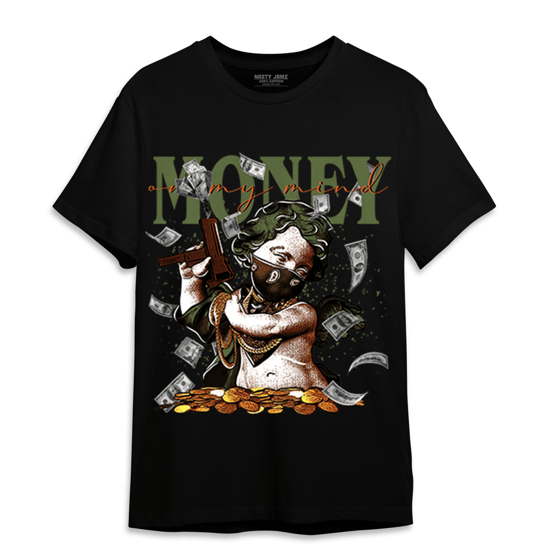 High OG Celadon 1s T Shirt Match Money On My Mine Gang - NastyJamz
