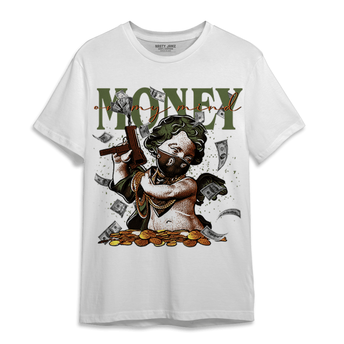 High OG Celadon 1s T Shirt Match Money On My Mine Gang - NastyJamz