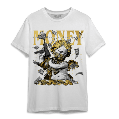 Mid SE Black Gold 1s T Shirt Match Money On My Mine Gang - NastyJamz