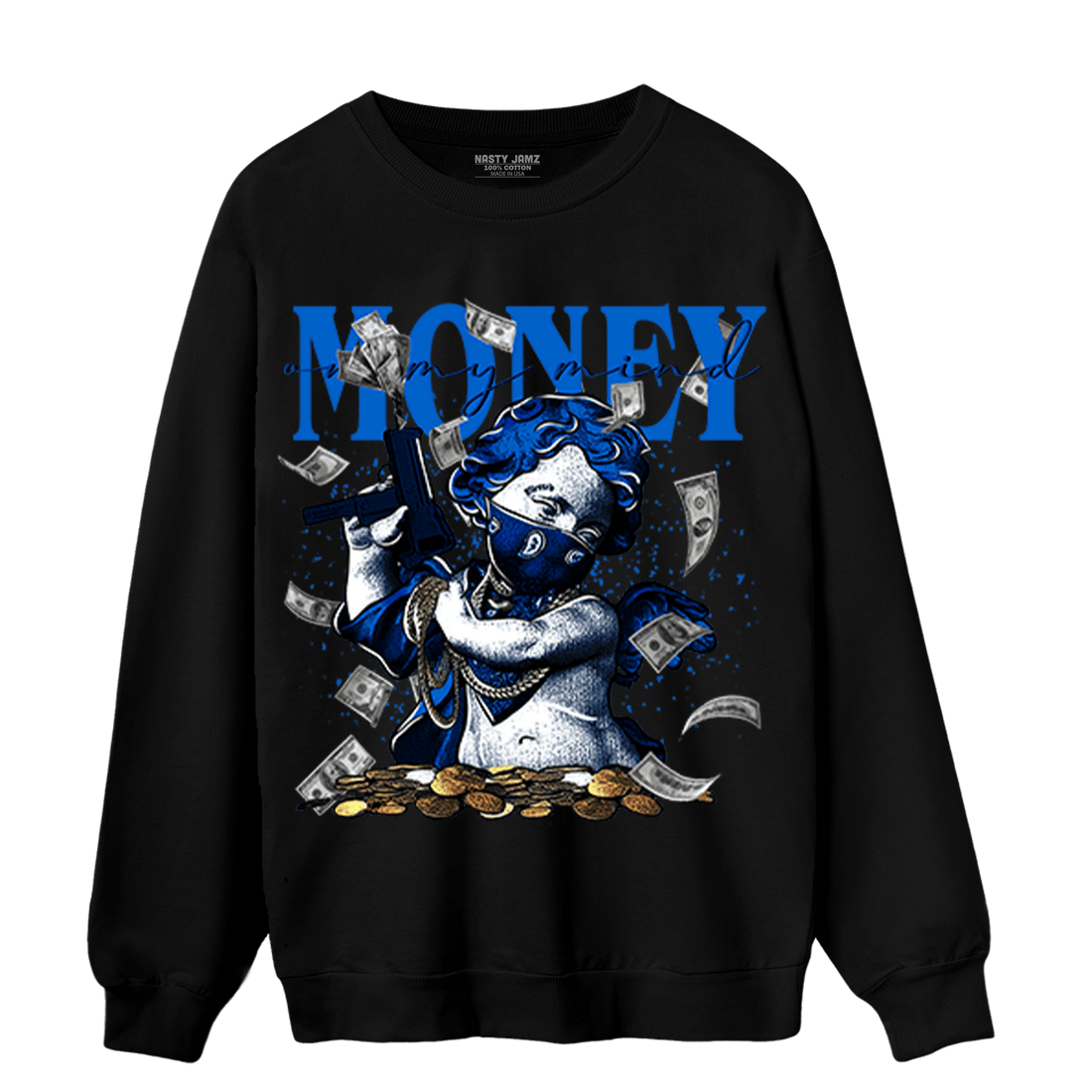 Royal Reimagined 1s Sweatshirt Match Money On My Mine Gang - NastyJamz