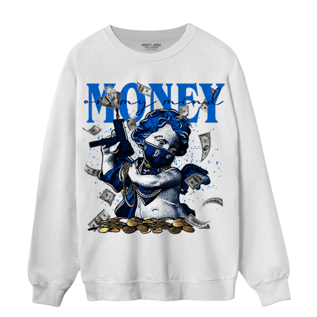 Royal Reimagined 1s Sweatshirt Match Money On My Mine Gang - NastyJamz