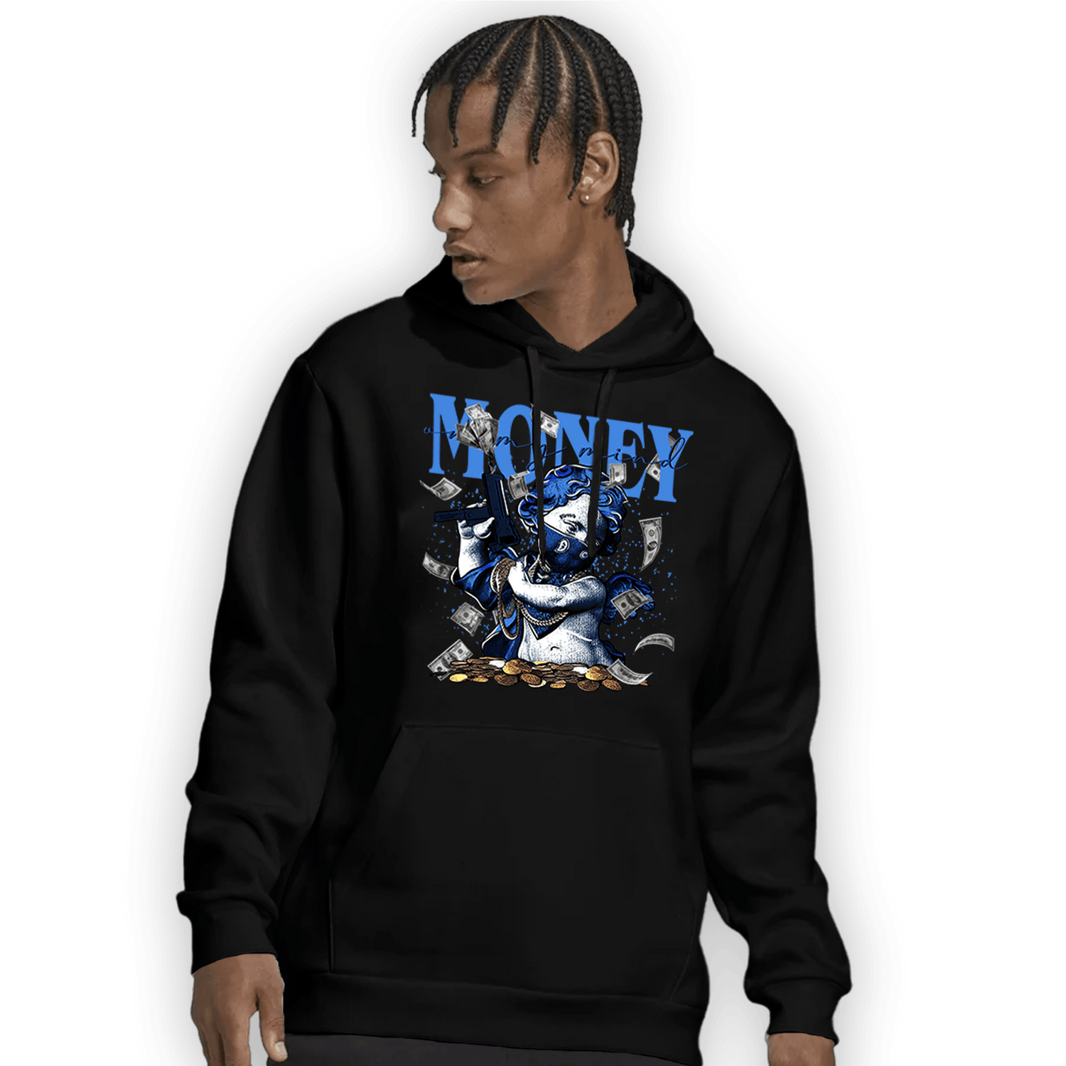 University Blue Toe 1s Hoodie Match Money On My Mine Gang - NastyJamz