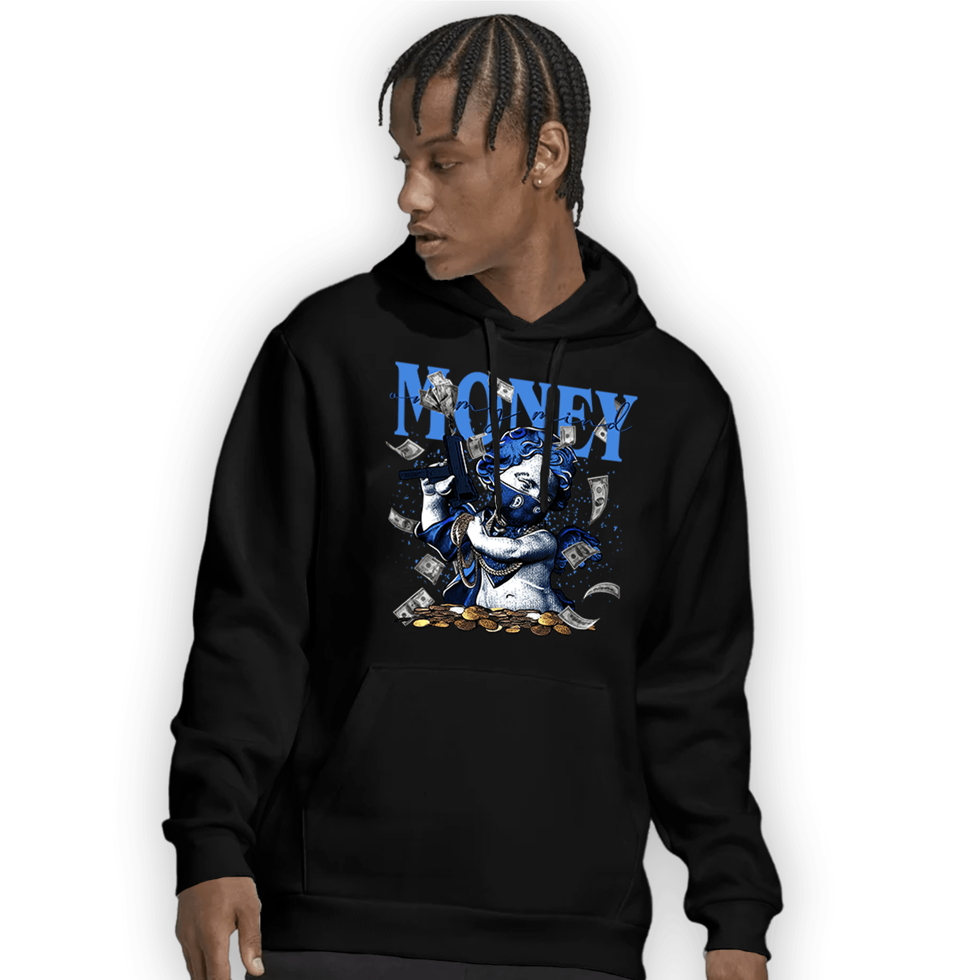 University Blue Toe 1s Hoodie Match Money On My Mine Gang - NastyJamz