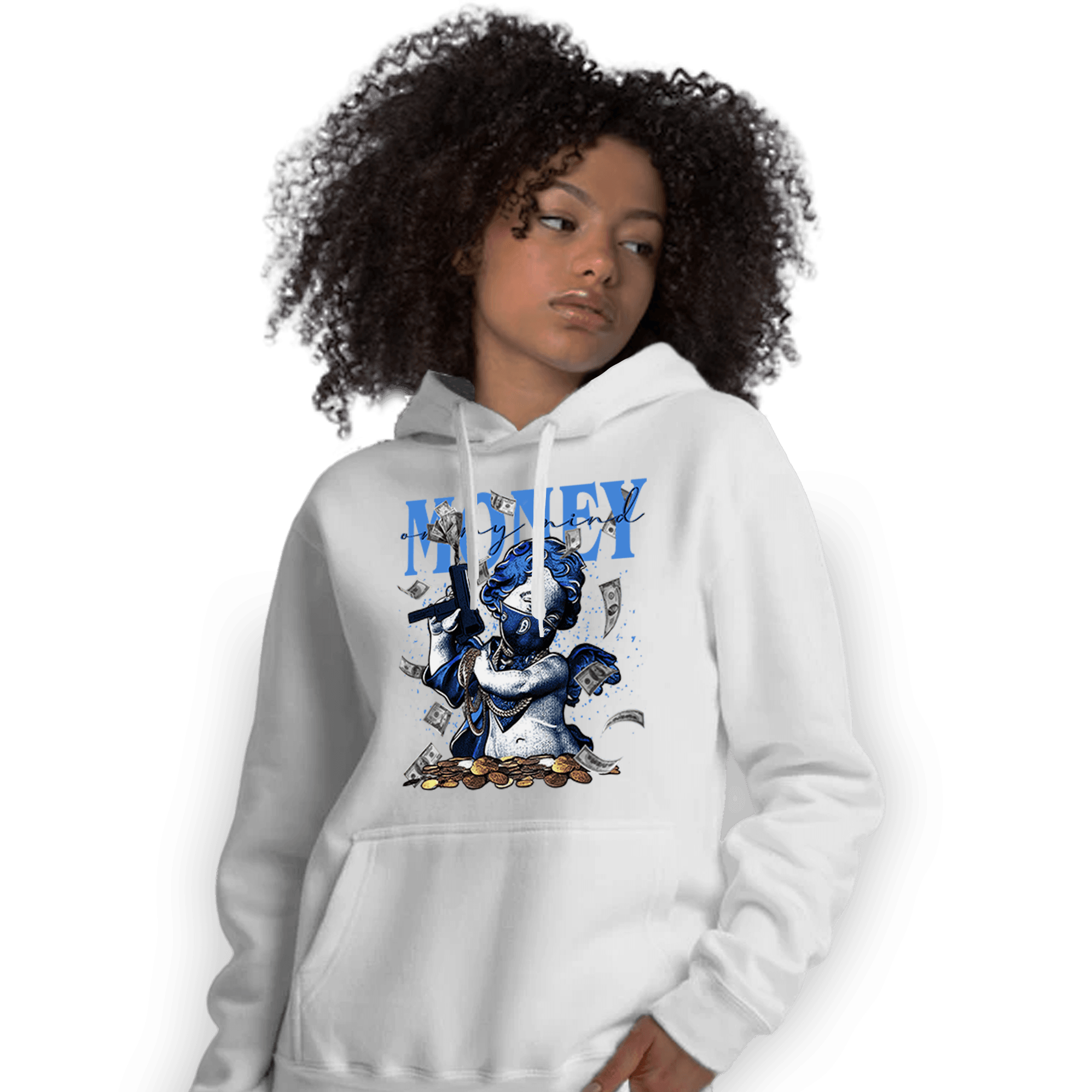 University Blue Toe 1s Hoodie Match Money On My Mine Gang - NastyJamz