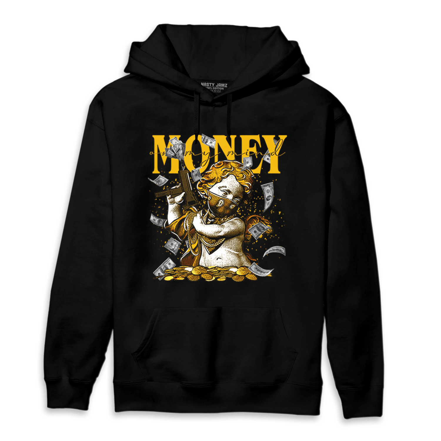 Yellow Ochre 1s Hoodie Match Money On My Mine Gang - NastyJamz