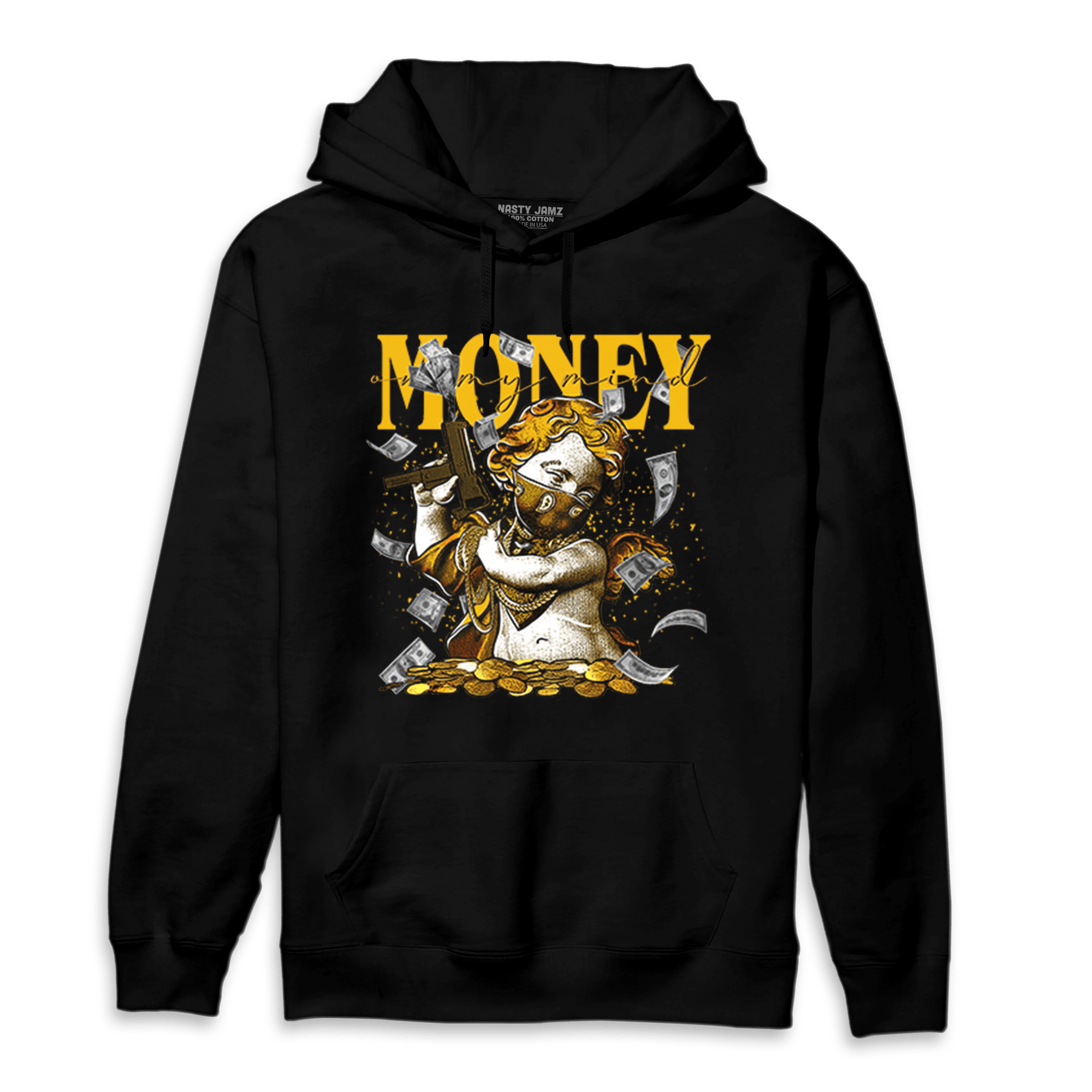 Yellow Ochre 1s Hoodie Match Money On My Mine Gang - NastyJamz