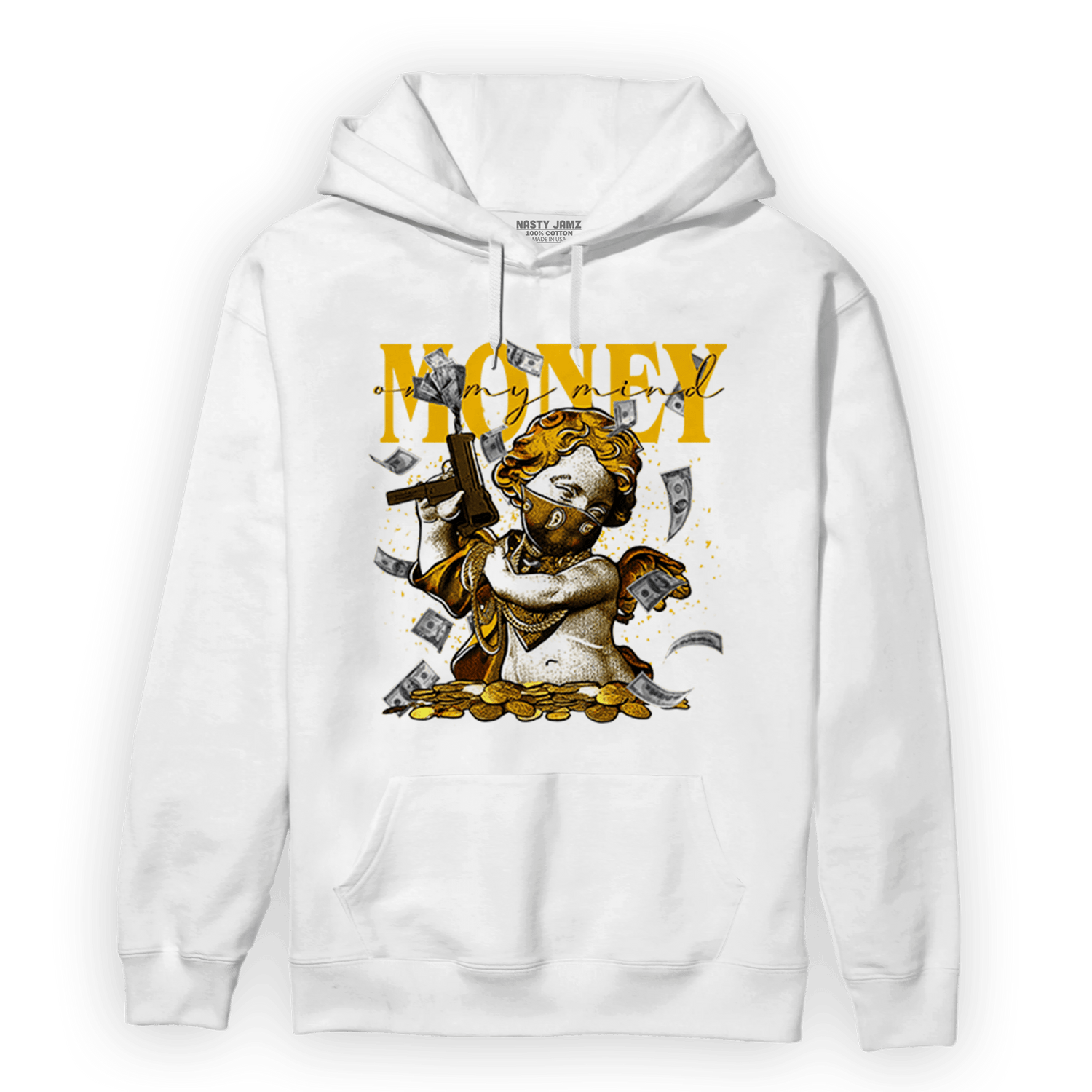 Yellow Ochre 1s Hoodie Match Money On My Mine Gang - NastyJamz