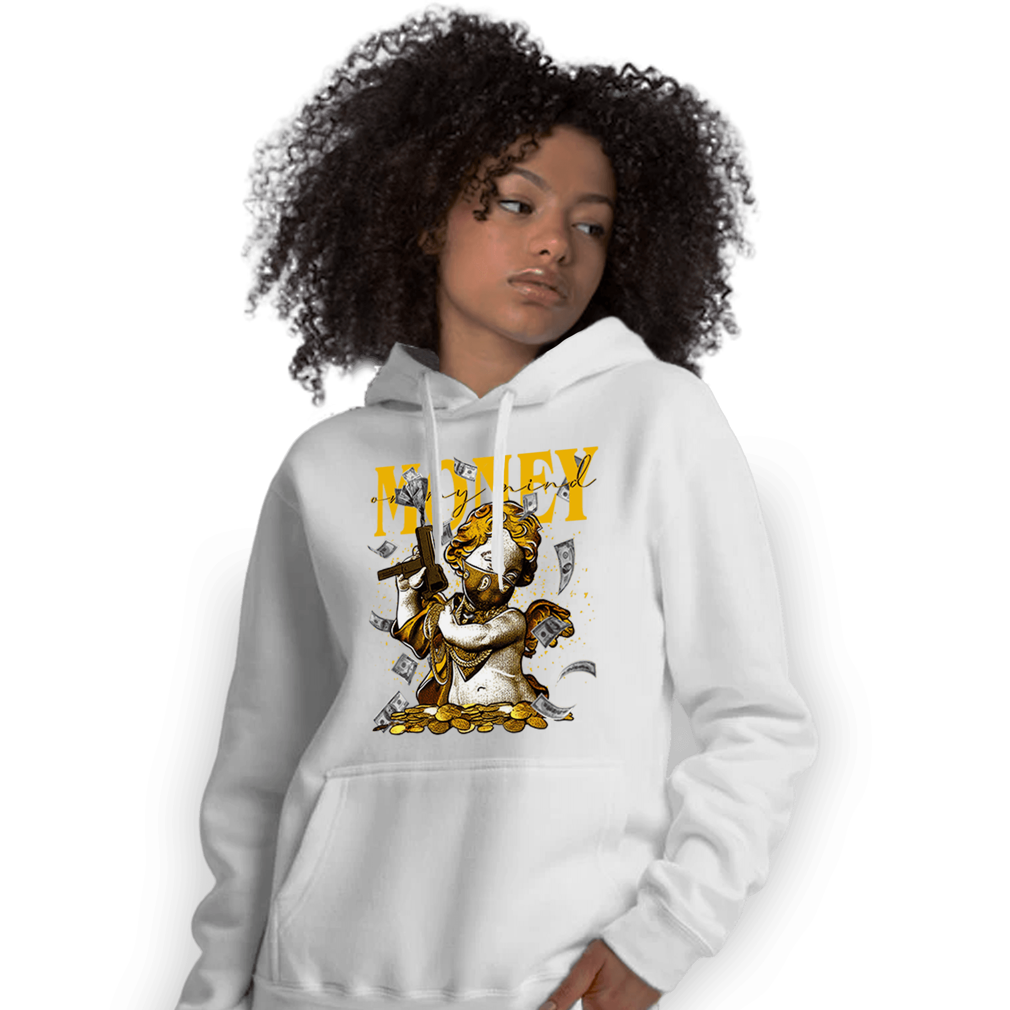 Yellow Ochre 1s Hoodie Match Money On My Mine Gang - NastyJamz