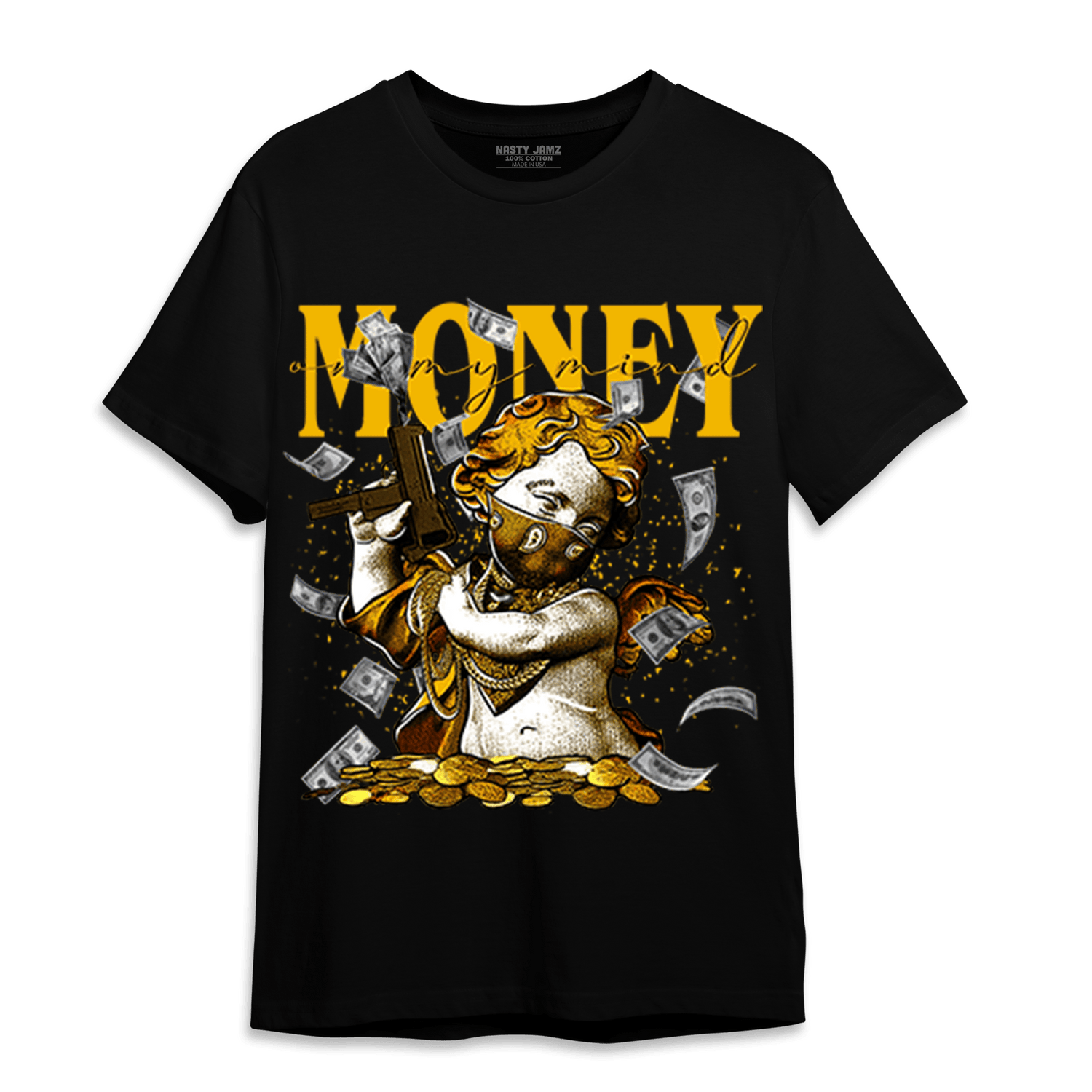 Yellow Ochre 1s T Shirt Match Money On My Mine Gang - NastyJamz