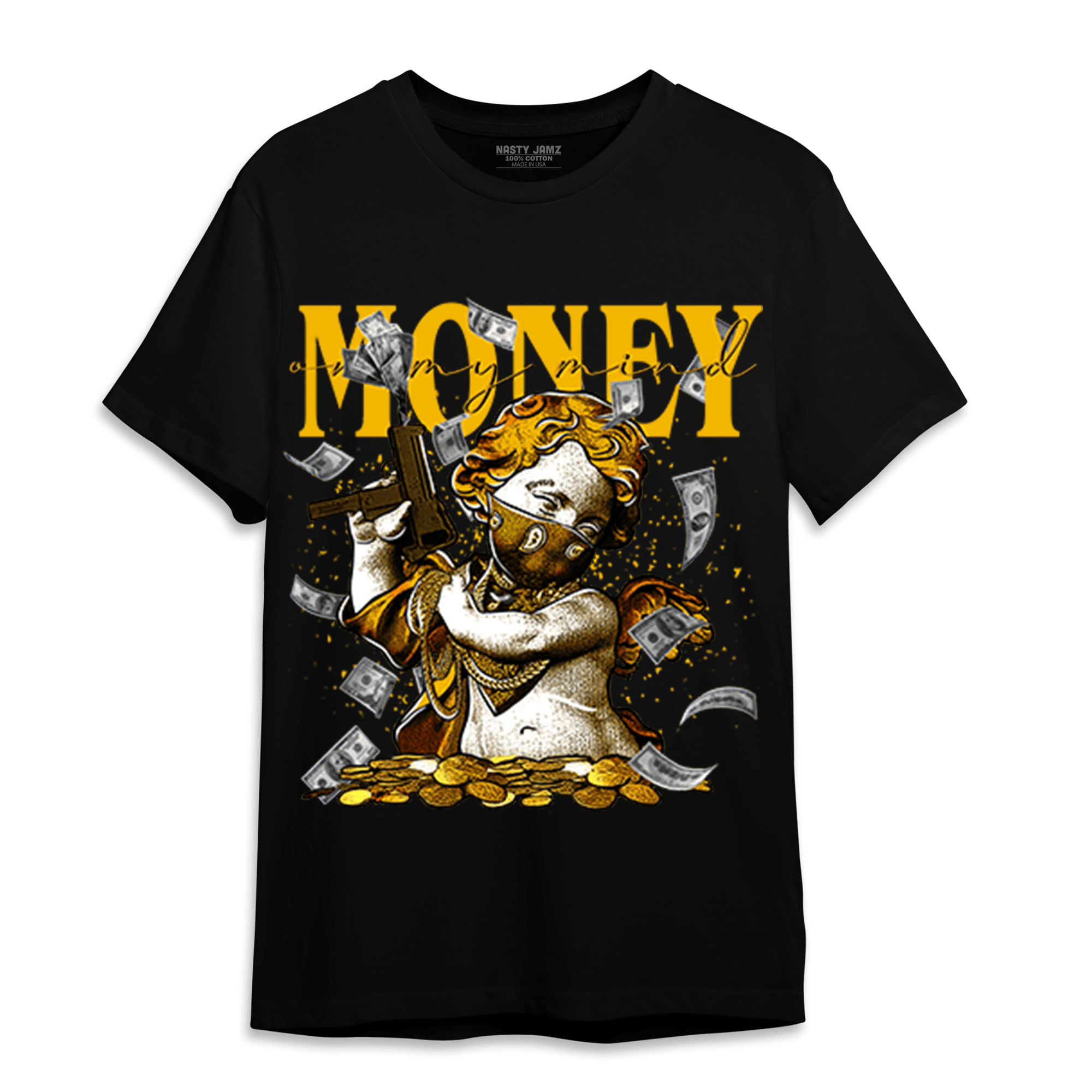 Yellow Ochre 1s T Shirt Match Money On My Mine Gang - NastyJamz