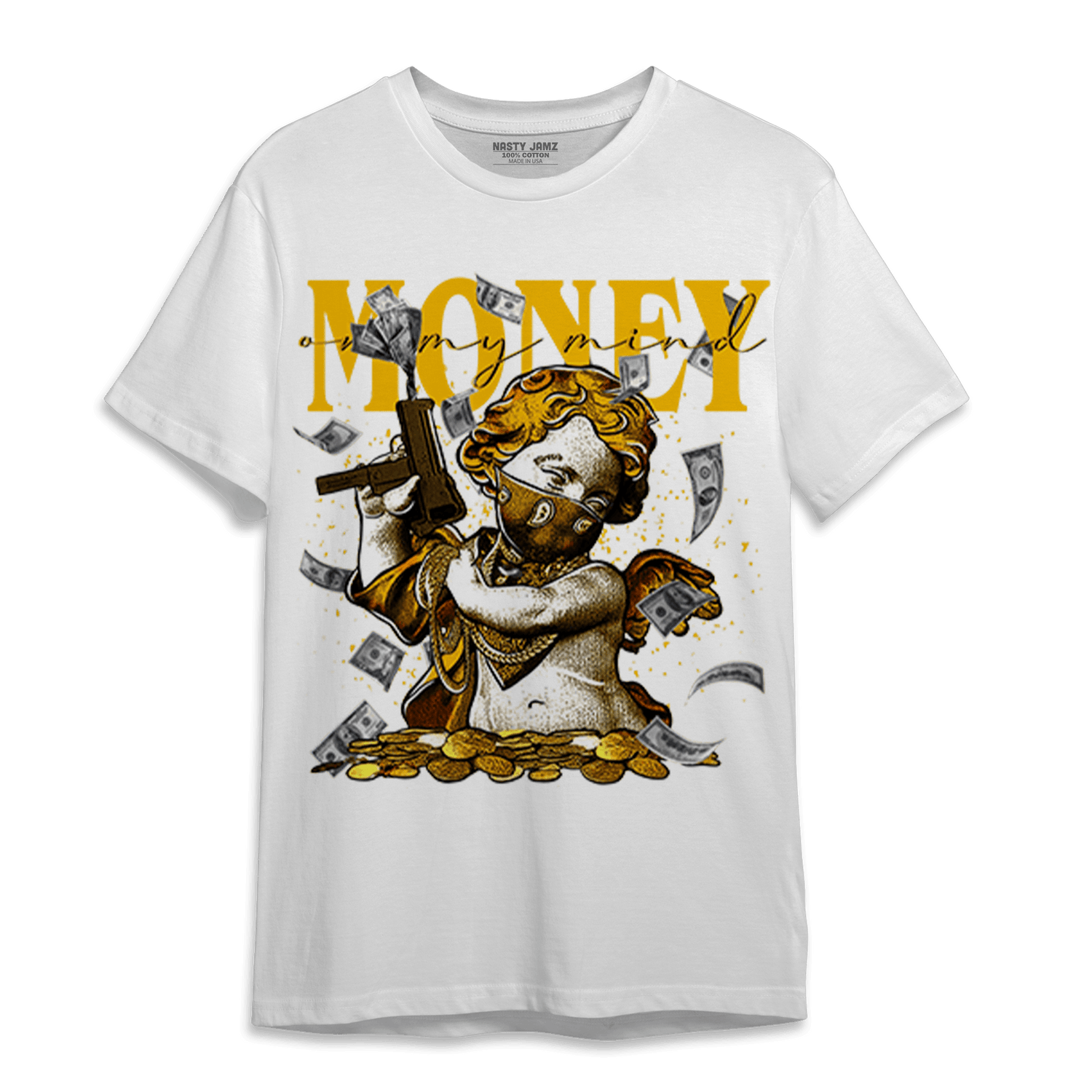 Yellow Ochre 1s T Shirt Match Money On My Mine Gang - NastyJamz