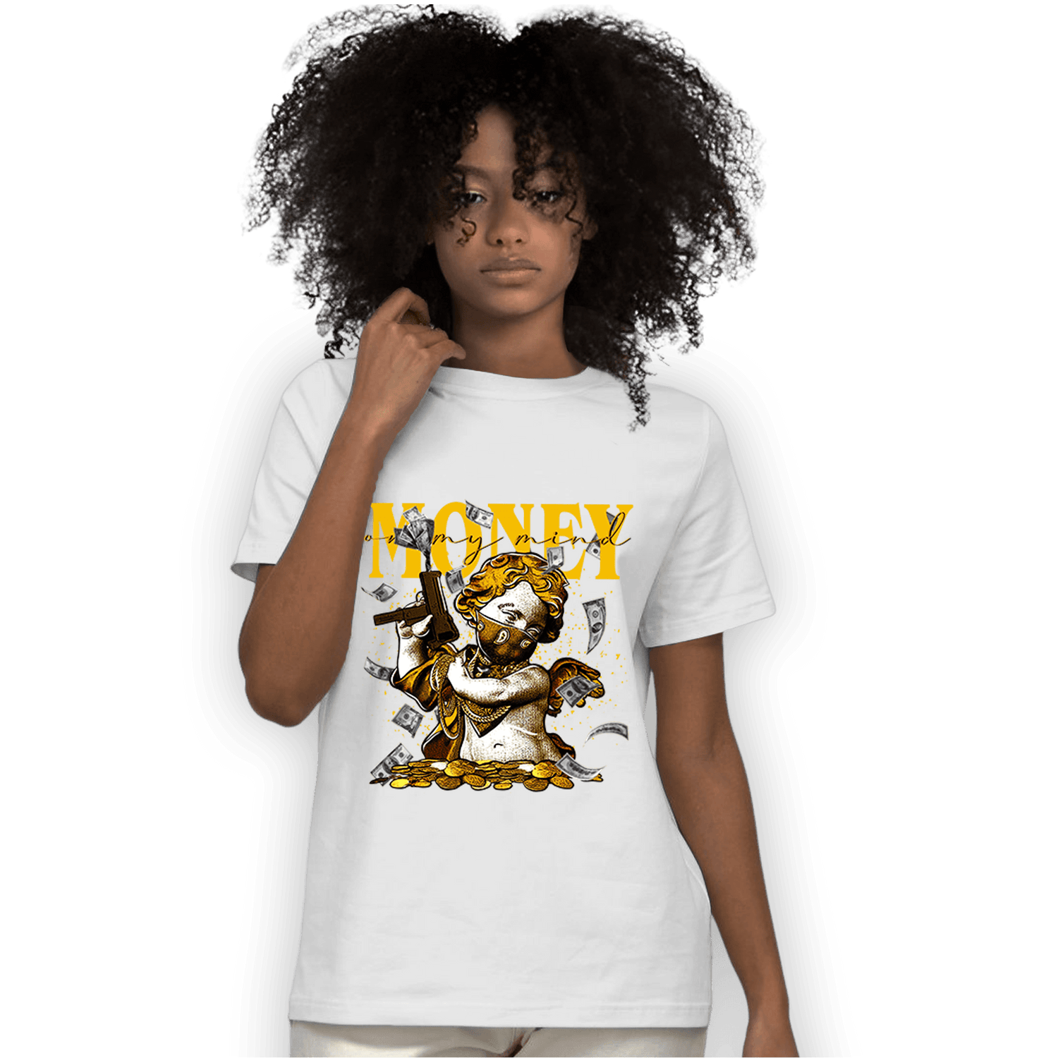 Yellow Ochre 1s T Shirt Match Money On My Mine Gang - NastyJamz