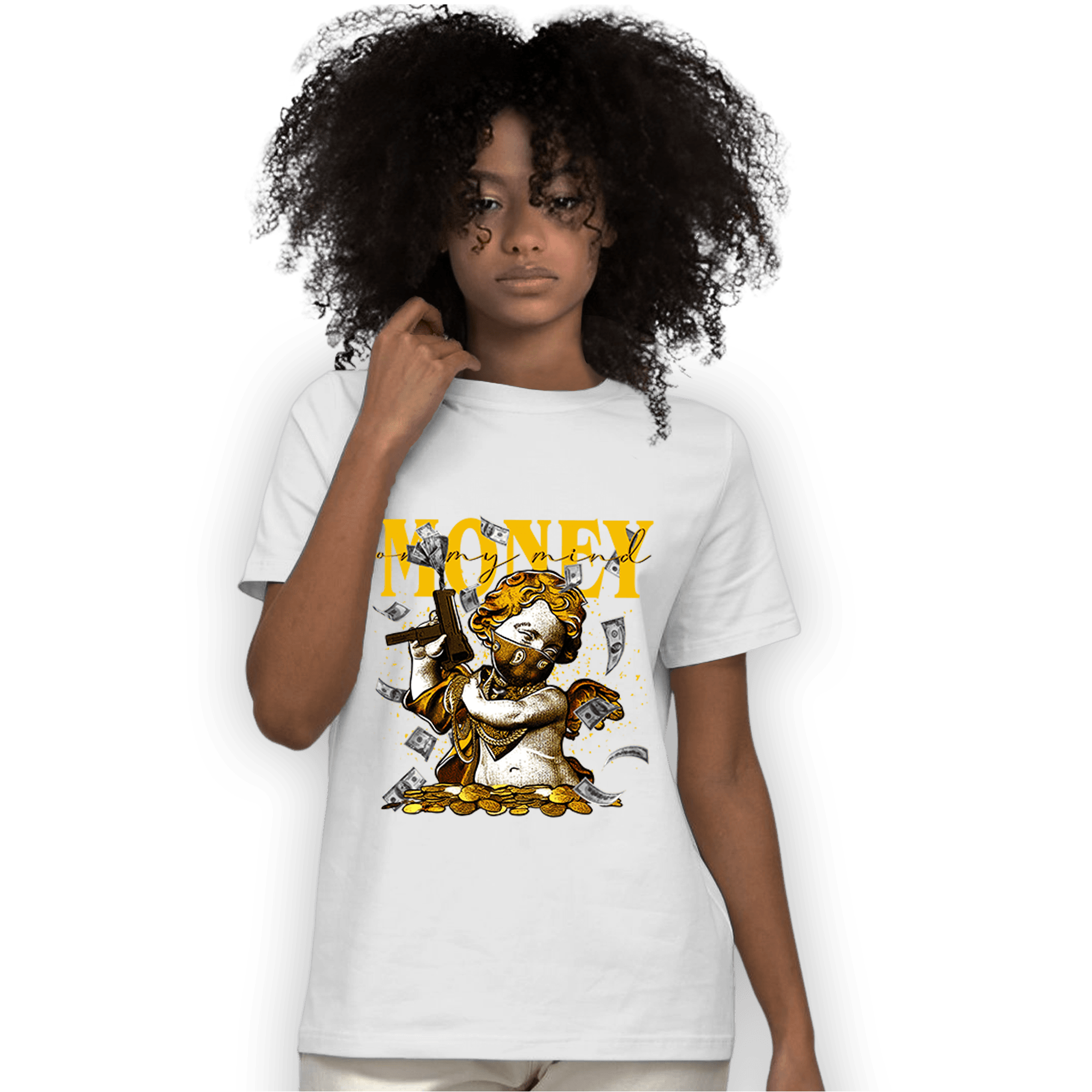 Yellow Ochre 1s T Shirt Match Money On My Mine Gang - NastyJamz