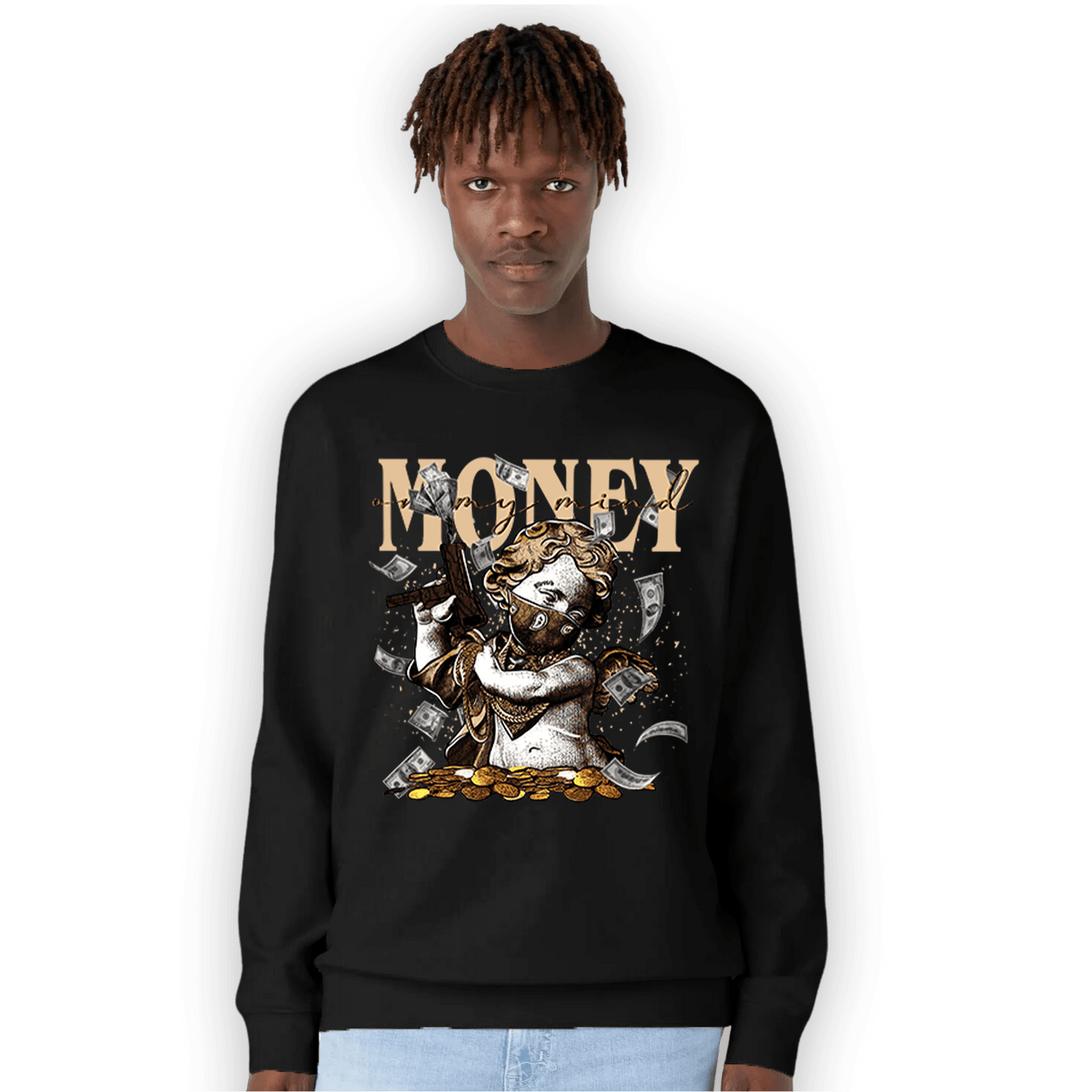 Palomino 3s Sweatshirt Match Money On My Mine Gang - NastyJamz