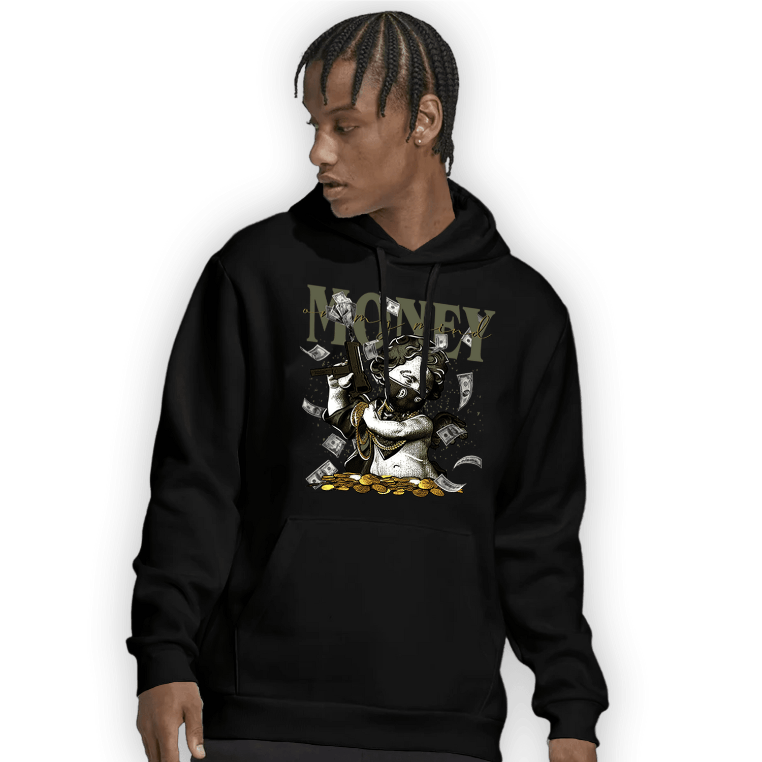 SE Craft Medium Olive 4s Hoodie Match Money On My Mine Gang - NastyJamz