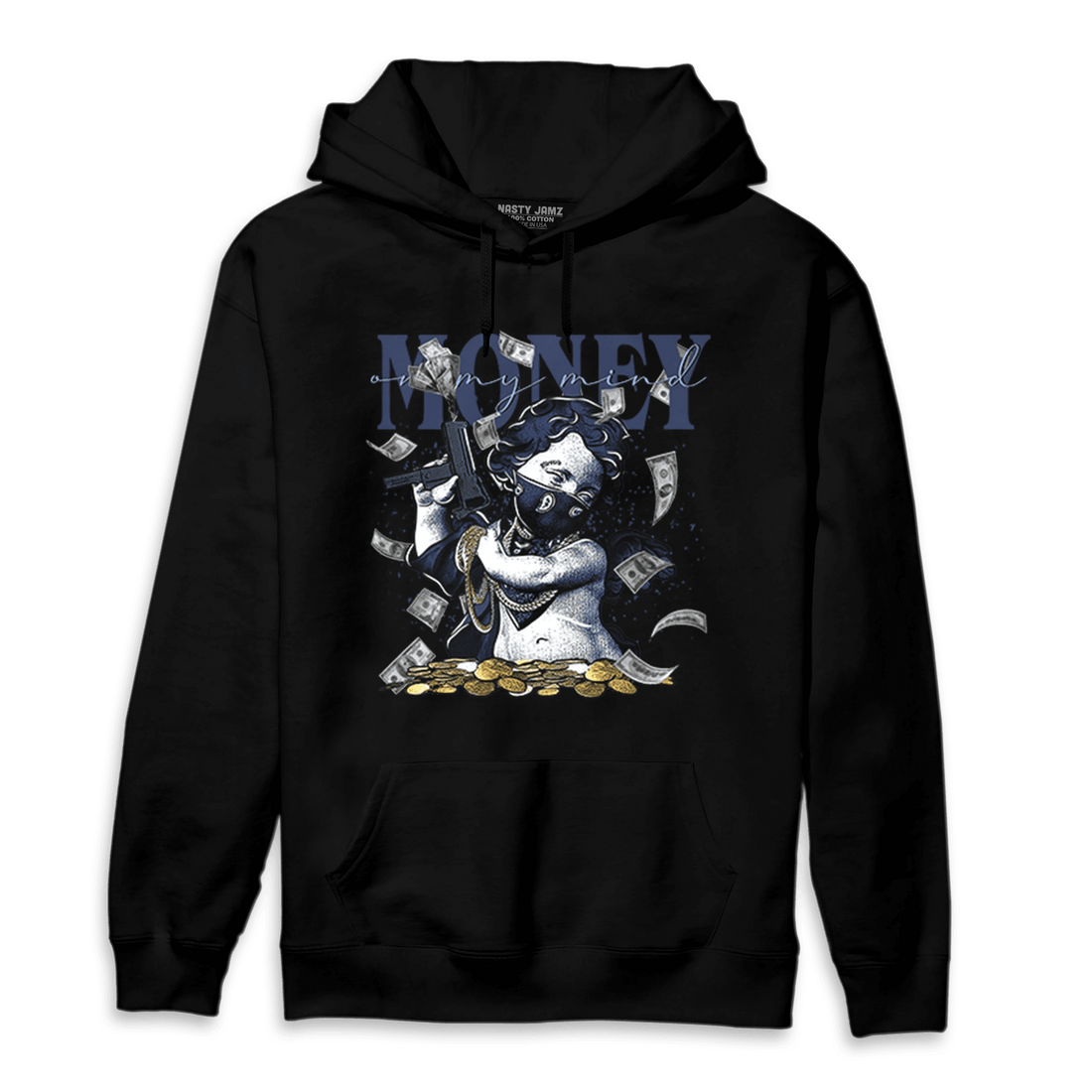 Midnight Navy 5s Hoodie Match Money On My Mine Gang - NastyJamz