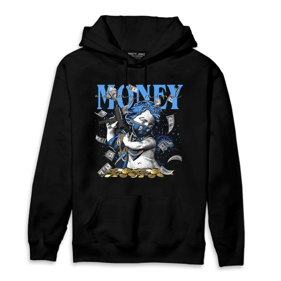 University Blue 5s Hoodie Match Money On My Mine Gang - NastyJamz