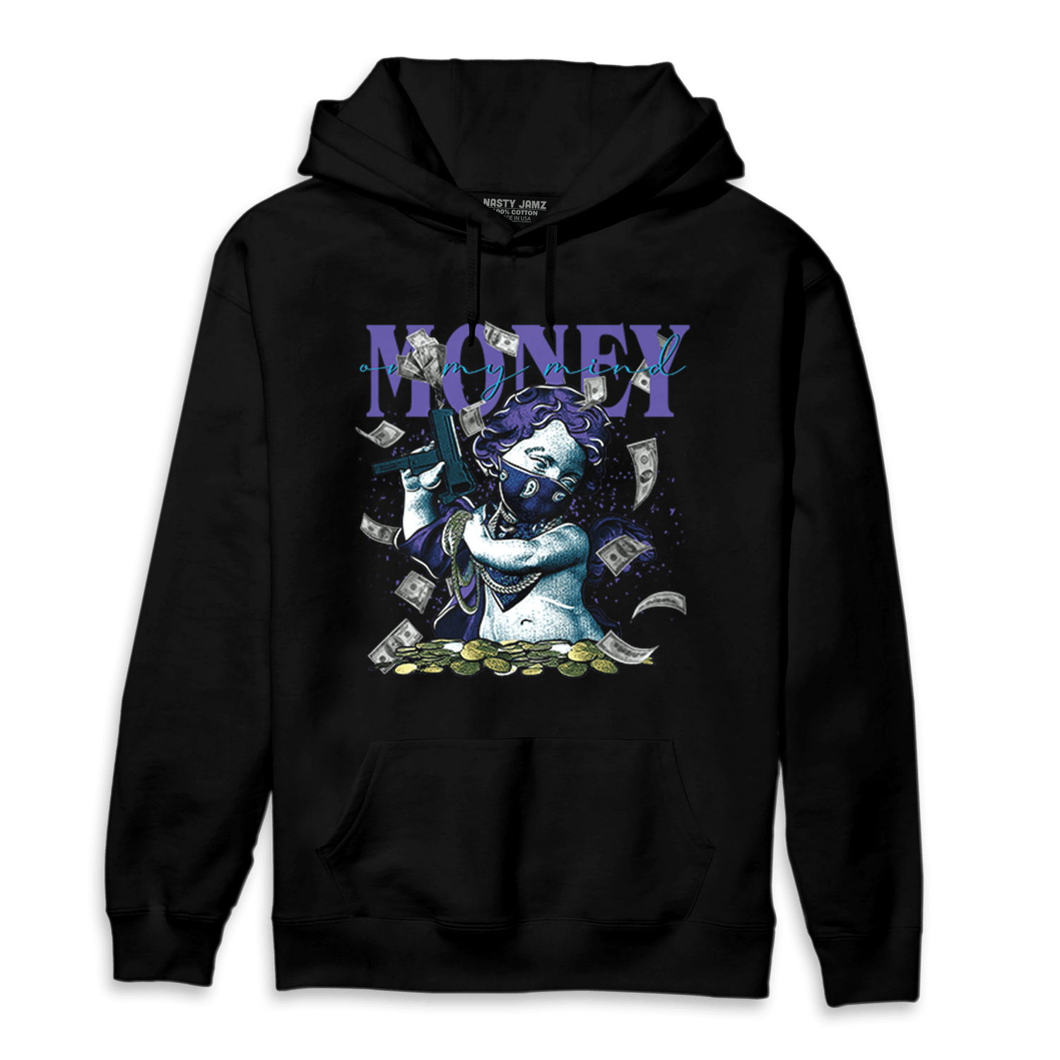 Aqua 6s Hoodie Match Money On My Mine Gang - NastyJamz