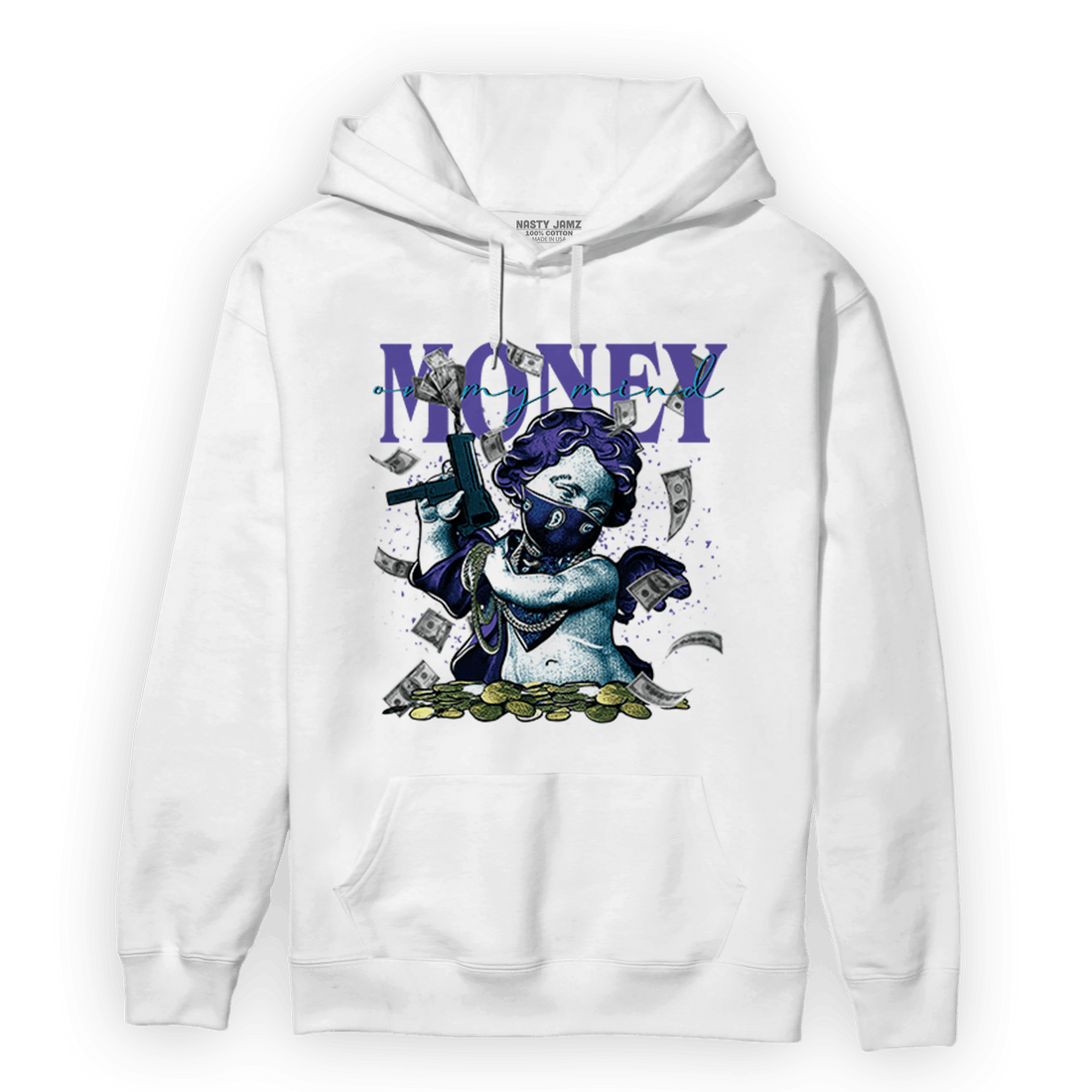 Aqua 6s Hoodie Match Money On My Mine Gang - NastyJamz