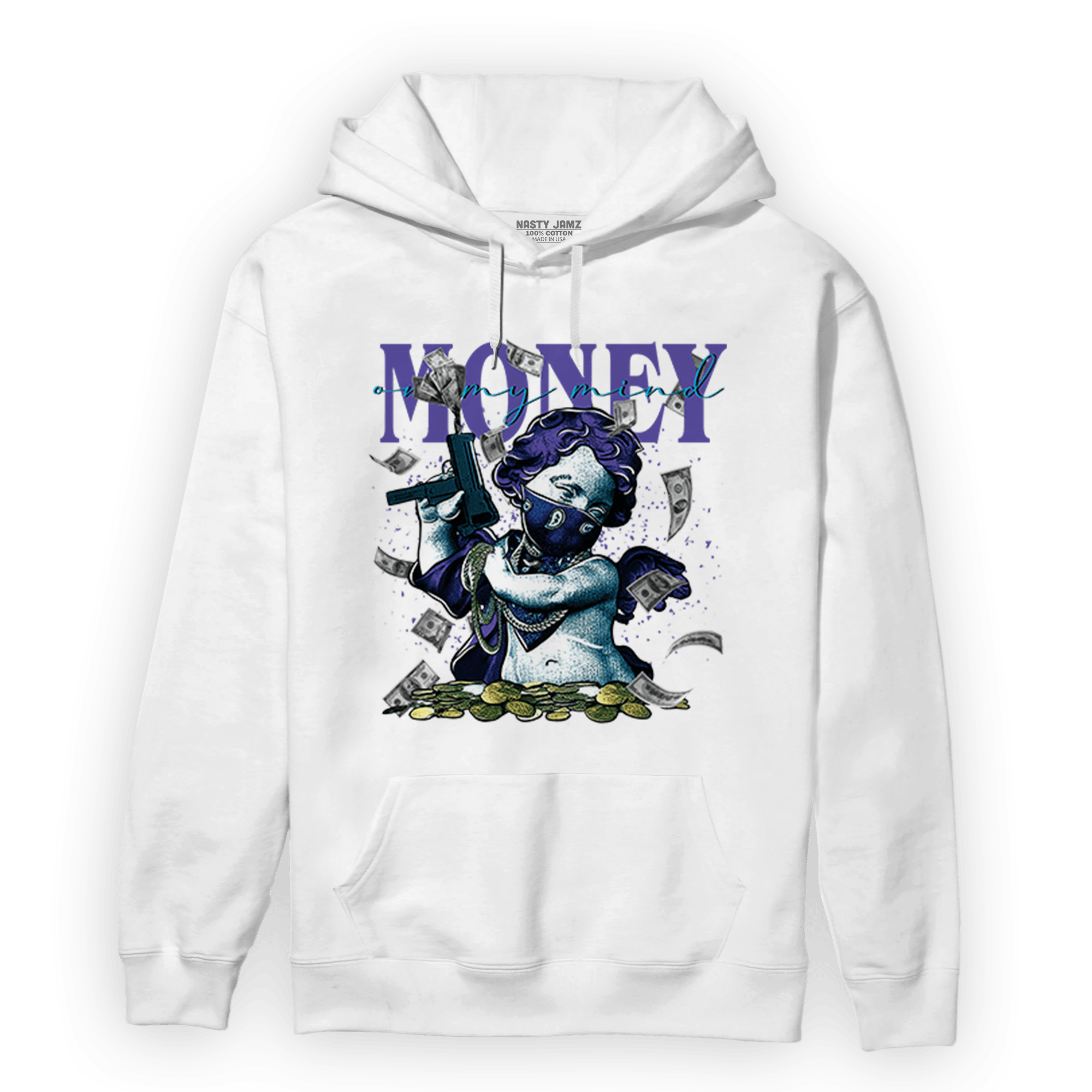 Aqua 6s Hoodie Match Money On My Mine Gang - NastyJamz