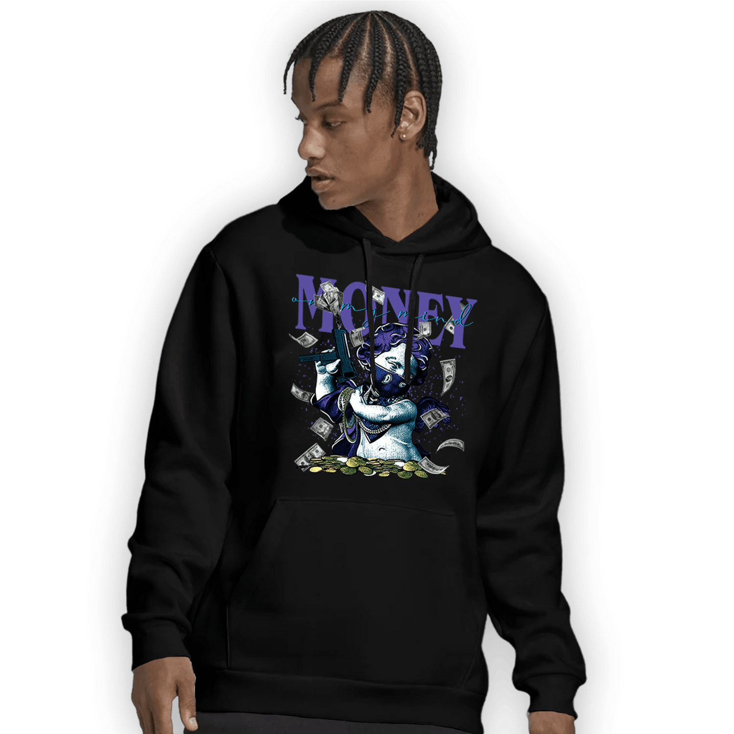 Aqua 6s Hoodie Match Money On My Mine Gang - NastyJamz
