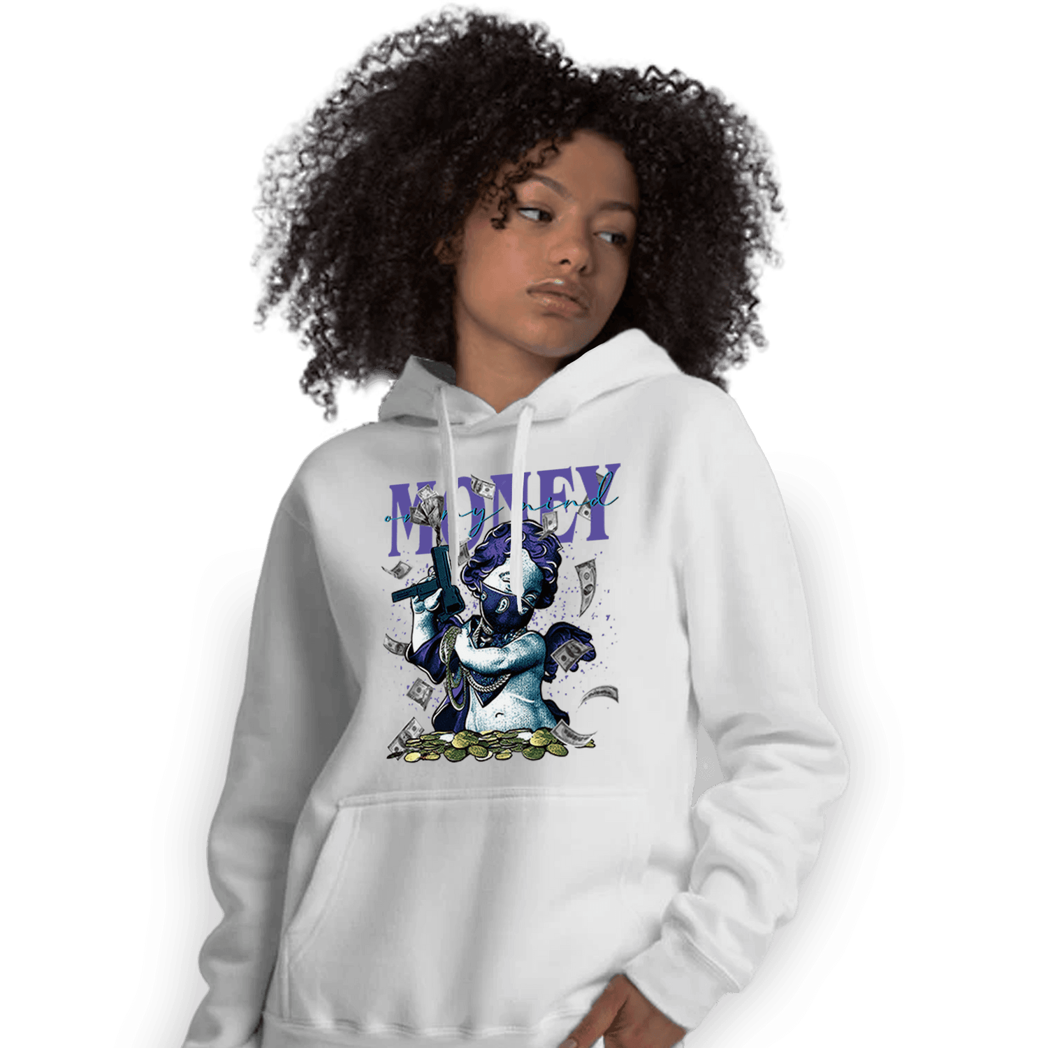 Aqua 6s Hoodie Match Money On My Mine Gang - NastyJamz