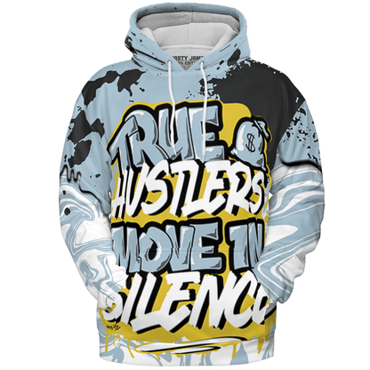 Blue Grey 13s Hoodie Match Move In Silence 3D All-Over Print Color Splash - NastyJamz