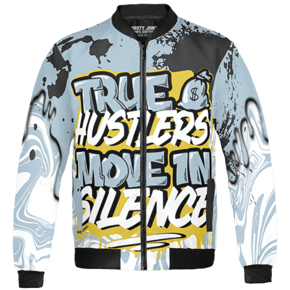 Blue Grey 13s Jacket Match Move In Silence 3D All-Over Print Color Splash - NastyJamz