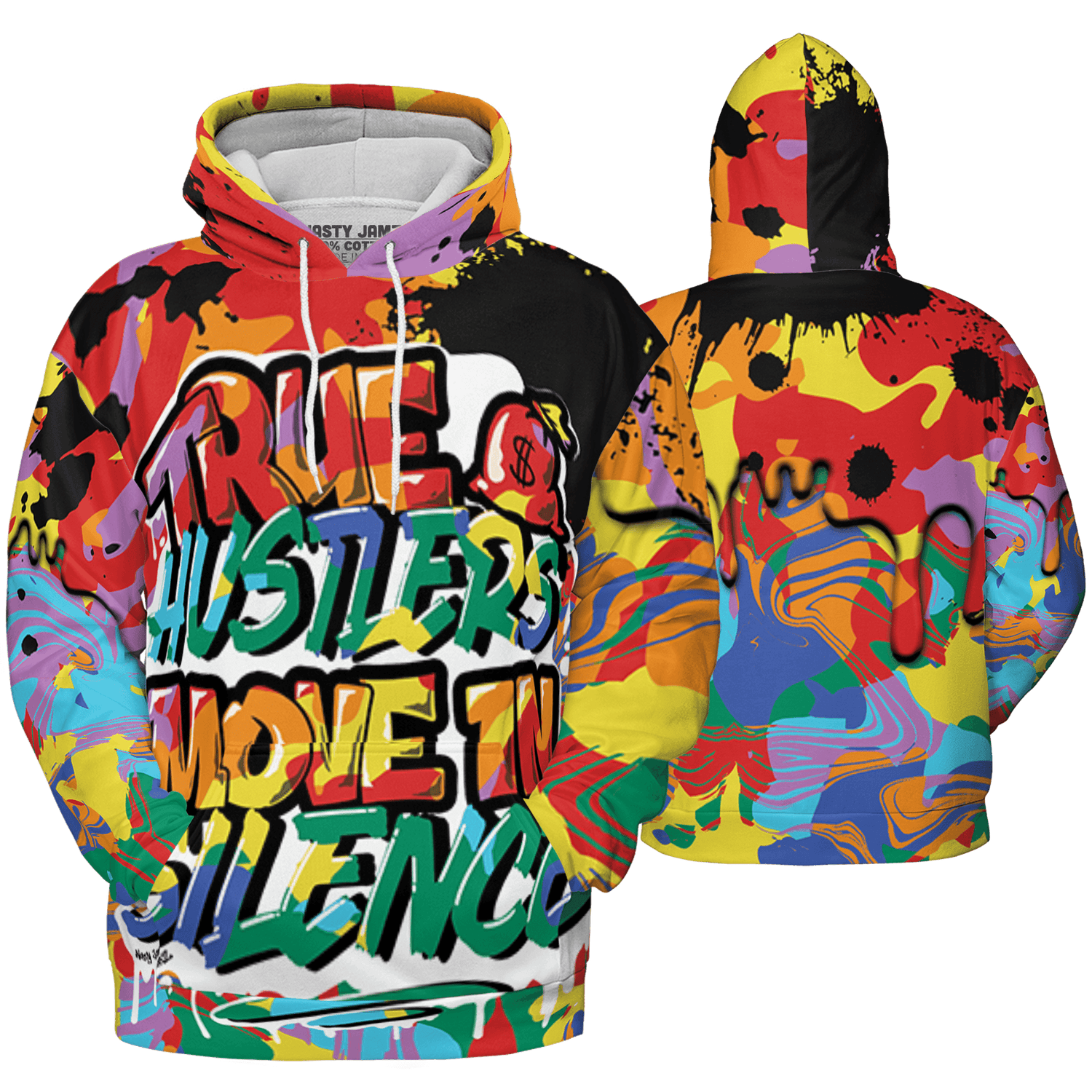 Mid GS Six Championships 1s Hoodie Match Move In Silence 3D All-Over Print Color Splash - NastyJamz