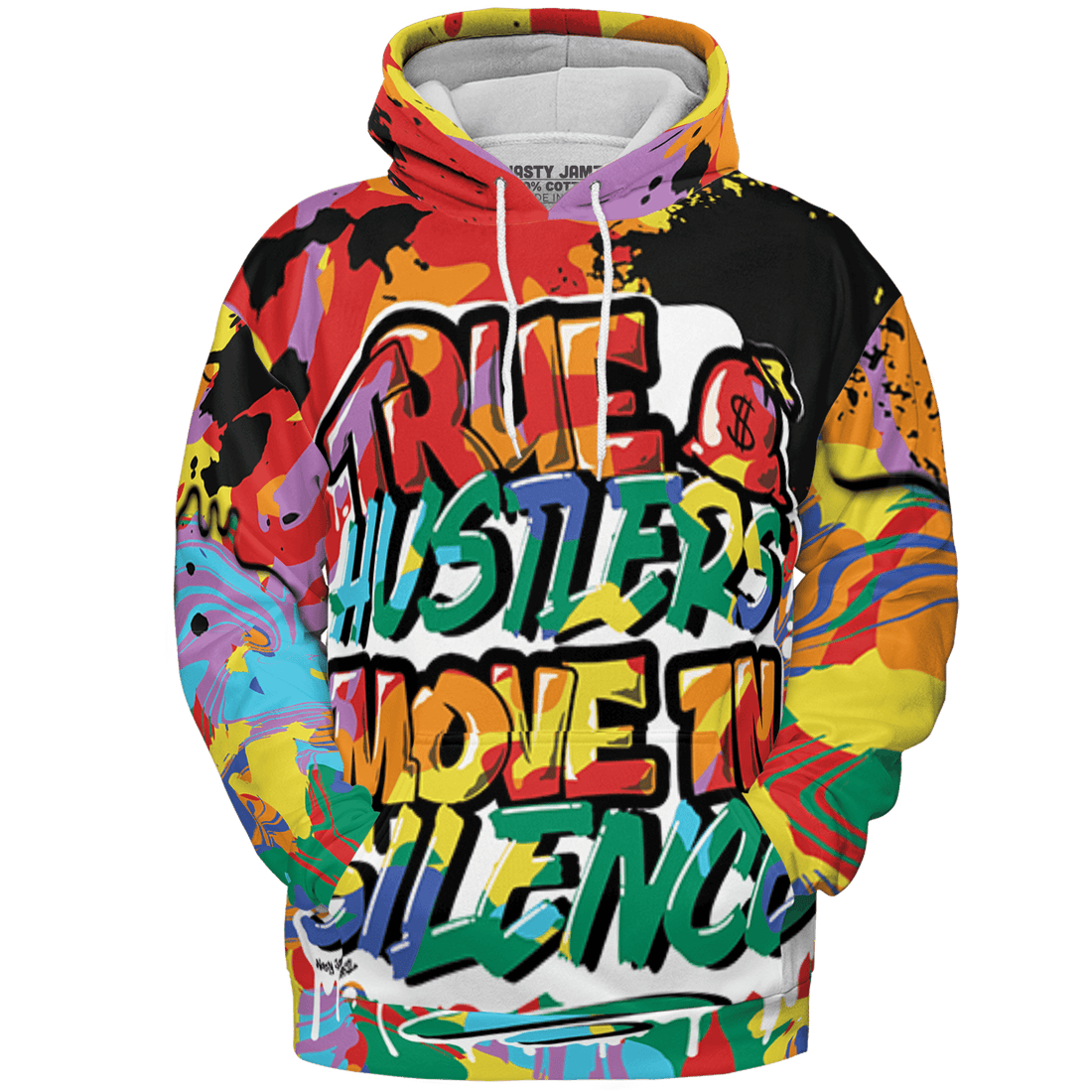 Mid GS Six Championships 1s Hoodie Match Move In Silence 3D All-Over Print Color Splash - NastyJamz