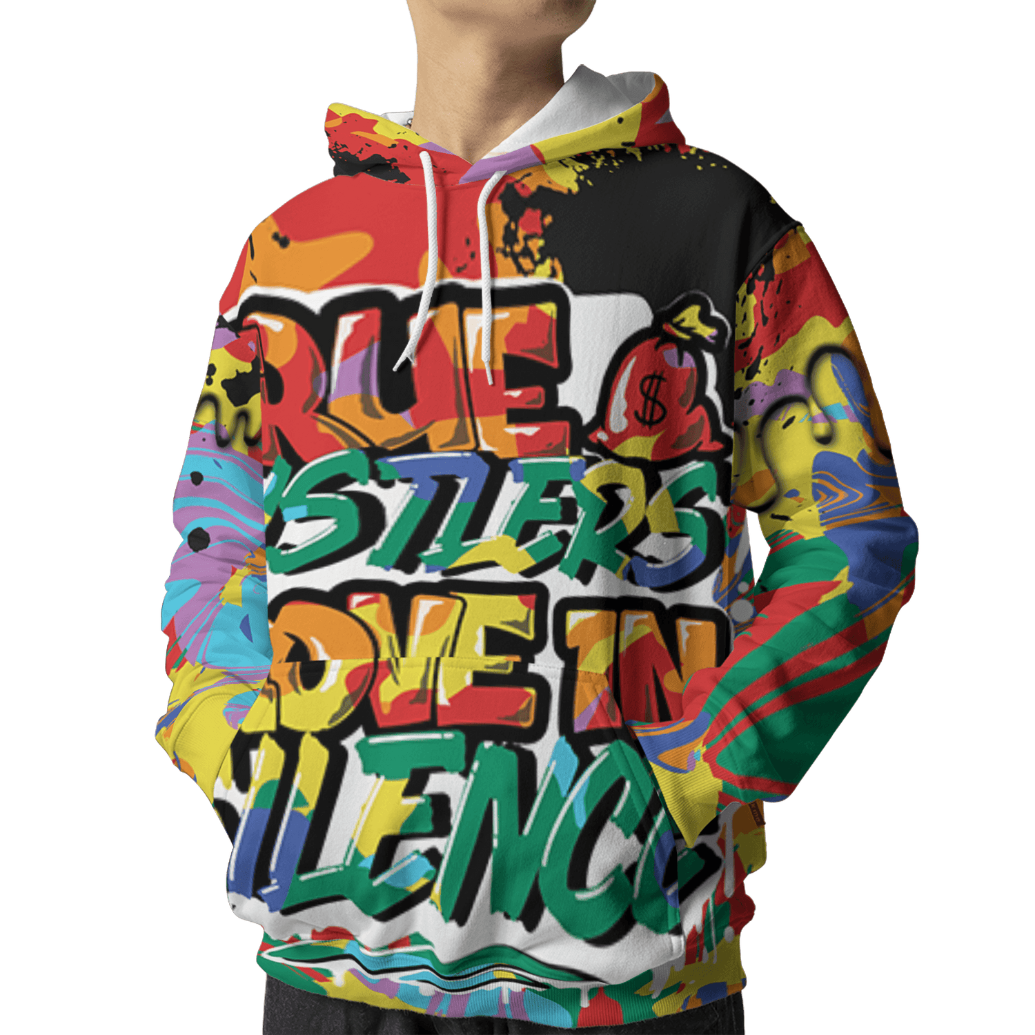 Mid GS Six Championships 1s Hoodie Match Move In Silence 3D All-Over Print Color Splash - NastyJamz