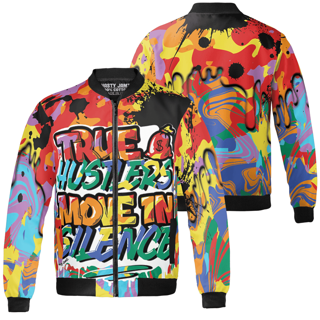 Mid GS Six Championships 1s Jacket Match Move In Silence 3D All-Over Print Color Splash - NastyJamz