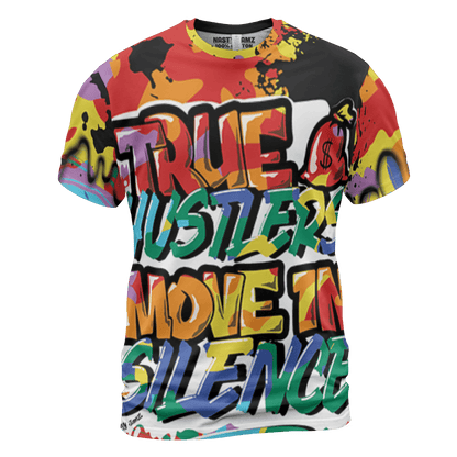 Mid GS Six Championships 1s T Shirt Match Move In Silence 3D All-Over Print Color Splash - NastyJamz