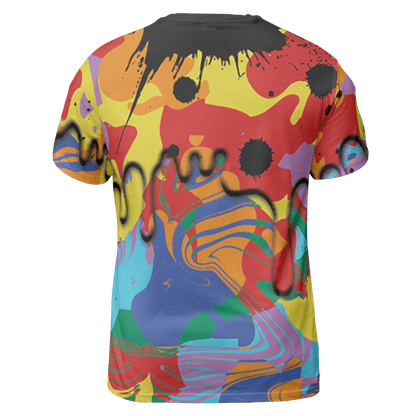 Mid GS Six Championships 1s T Shirt Match Move In Silence 3D All-Over Print Color Splash - NastyJamz