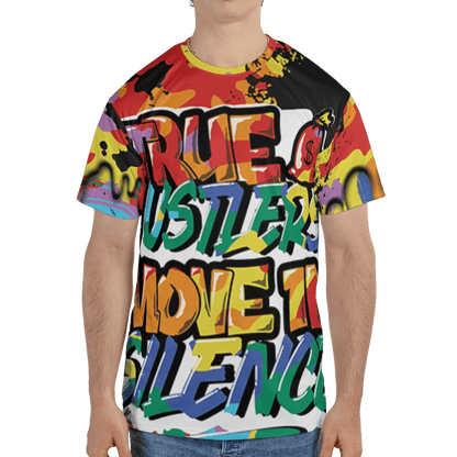 Mid GS Six Championships 1s T Shirt Match Move In Silence 3D All-Over Print Color Splash - NastyJamz