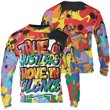 Mid GS Six Championships 1s Sweatshirt Match Move In Silence 3D All-Over Print Color Splash - NastyJamz